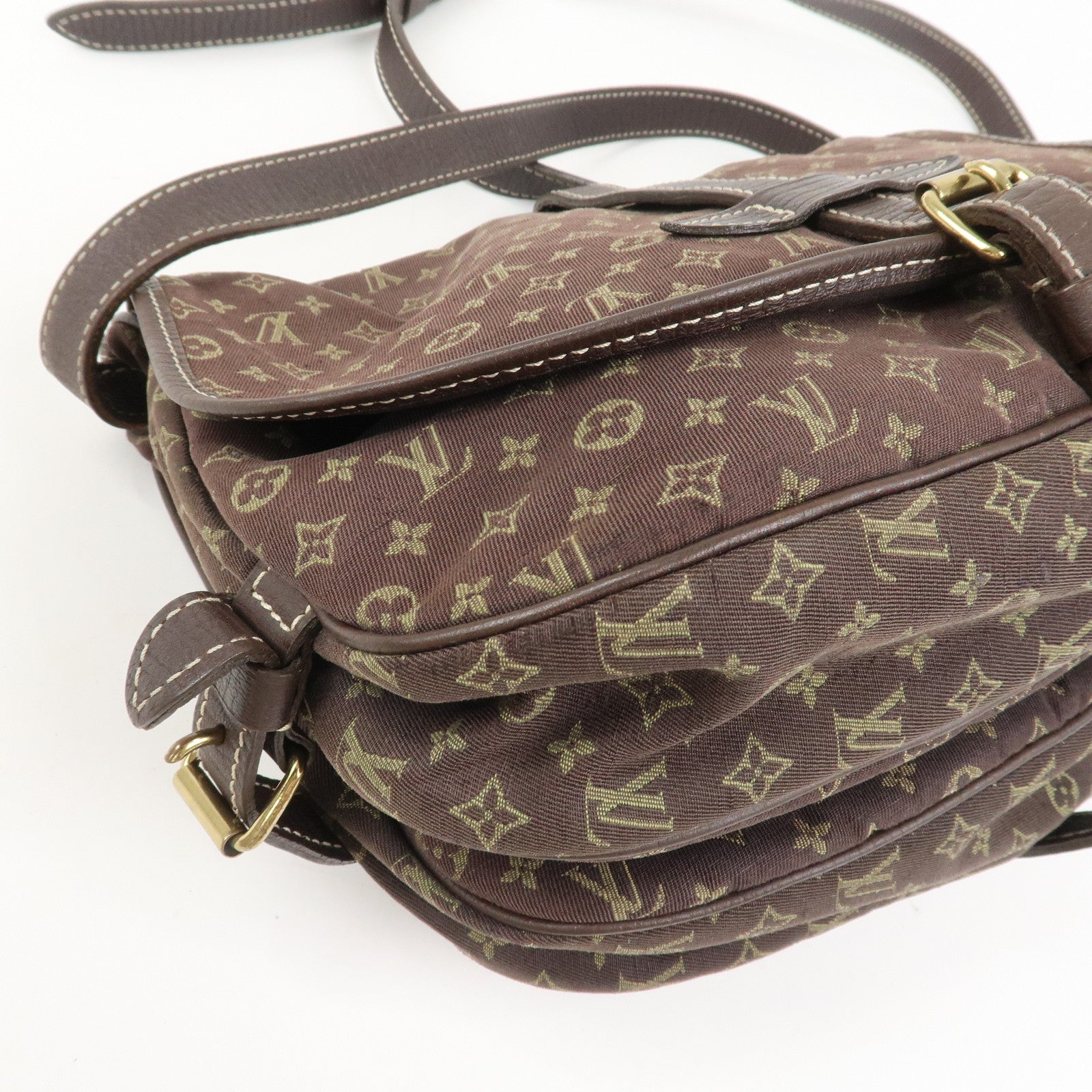 Louis Vuitton Monogram Mini Lin Saumur 30 Shoulder Bag Ebene M95227