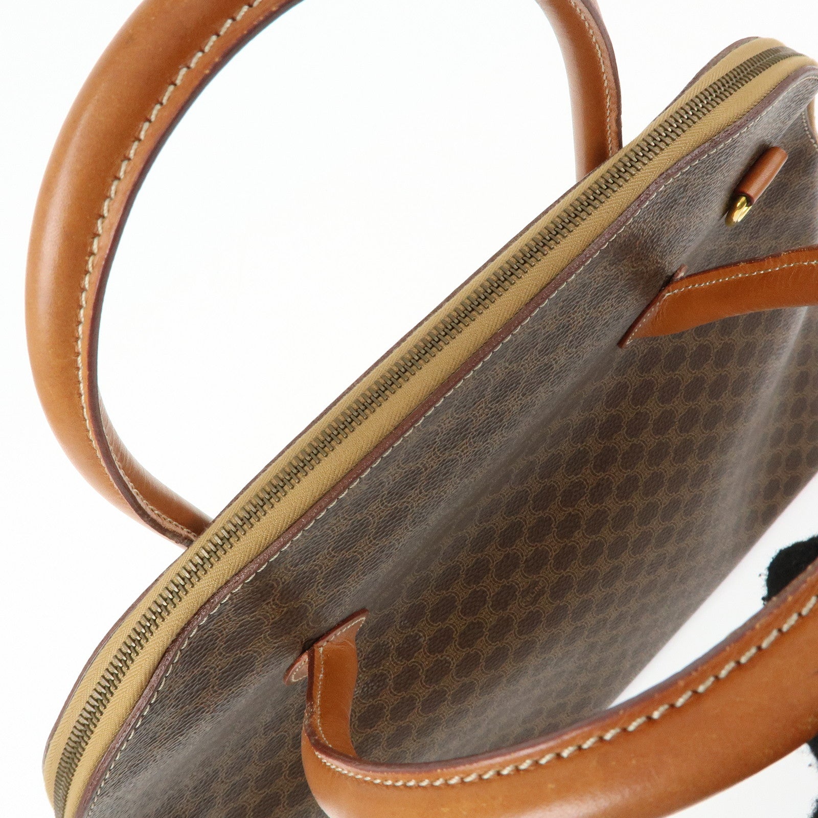 CELINE Macadam PVC Leather 2Way Bag Hand Bag Brown