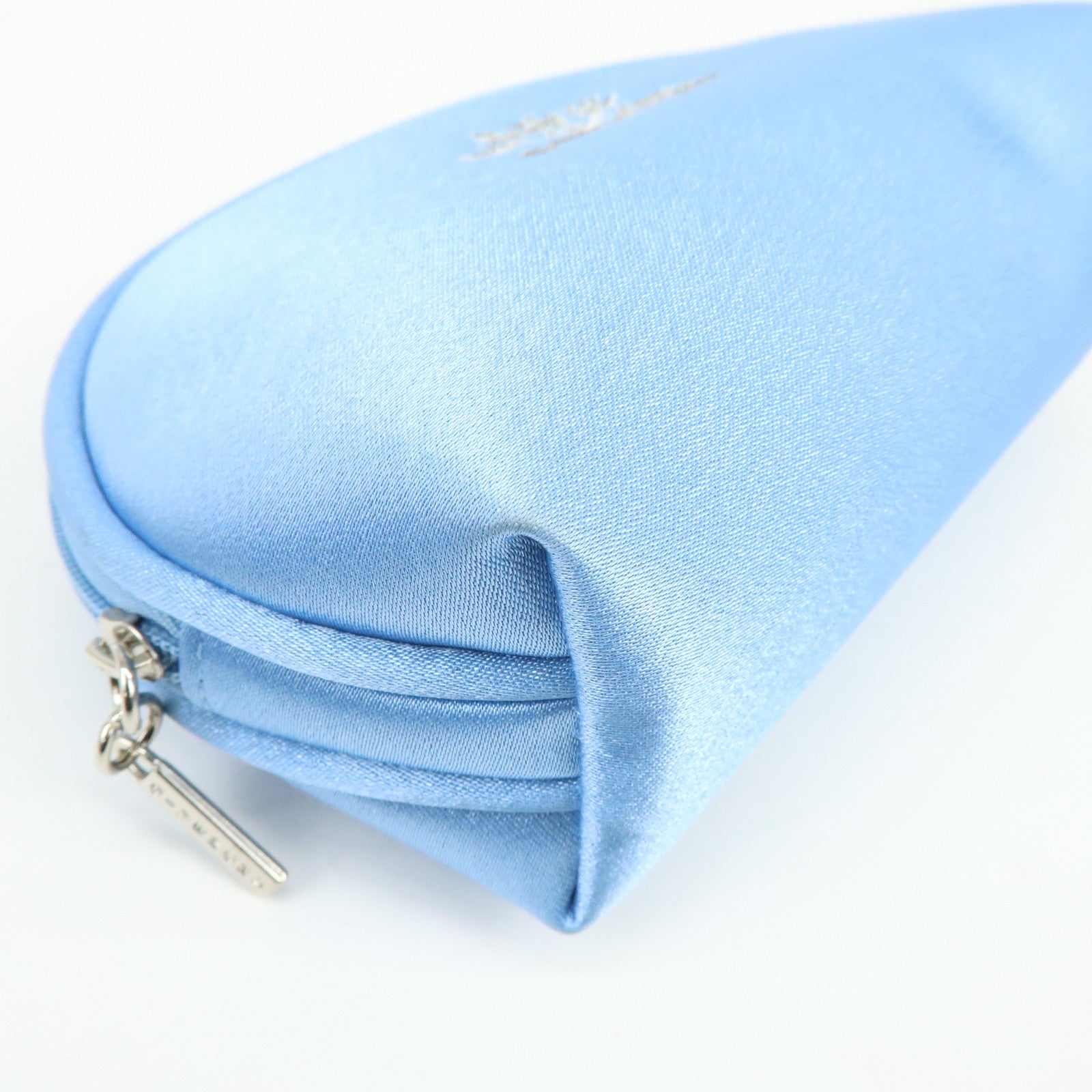 CELINE GIVENCY Set of 2 Canvas Pouch Cosmetic Case Light Green Blue
