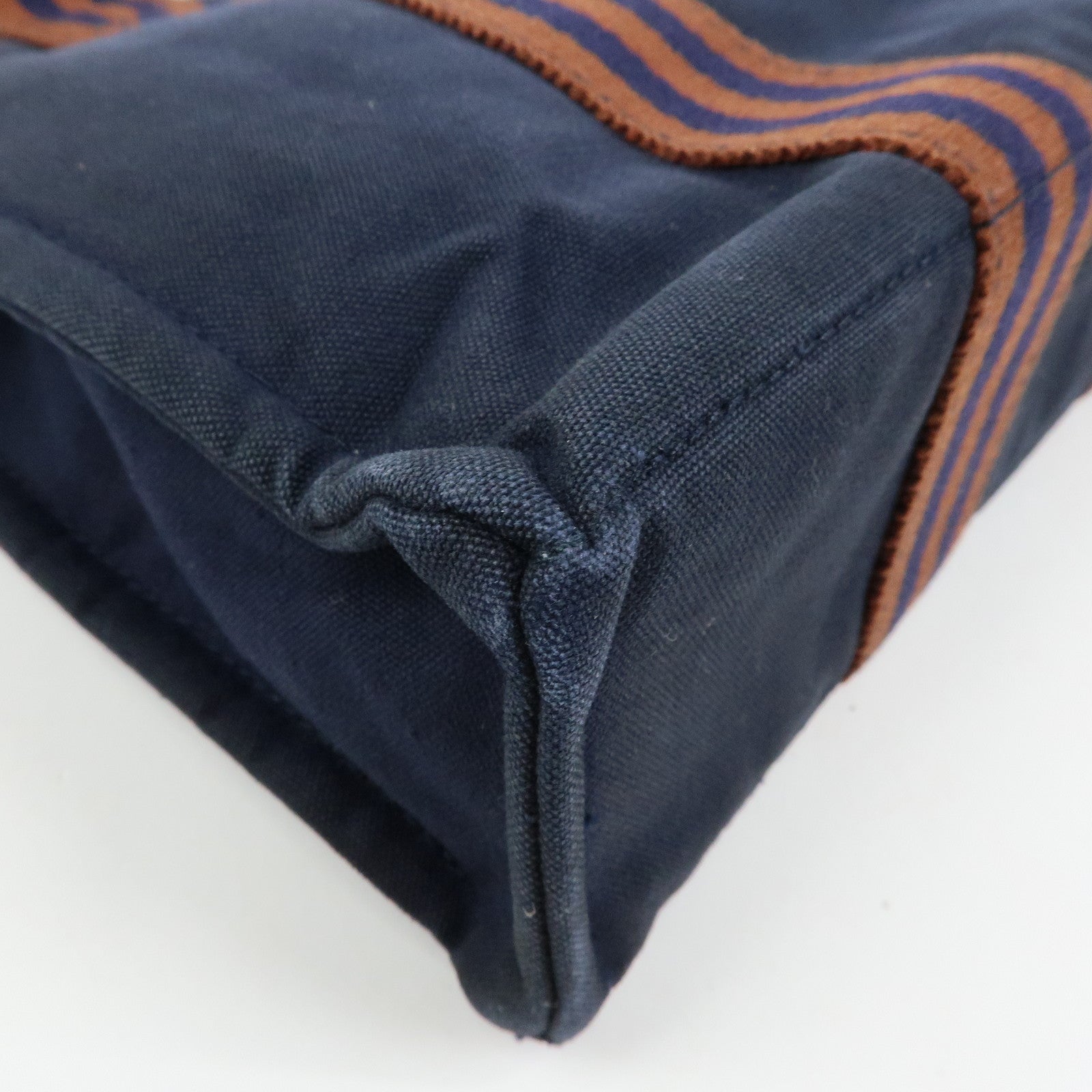 HERMES Fourre Tout Canvas PM Tote Bag Hand Bag Navy