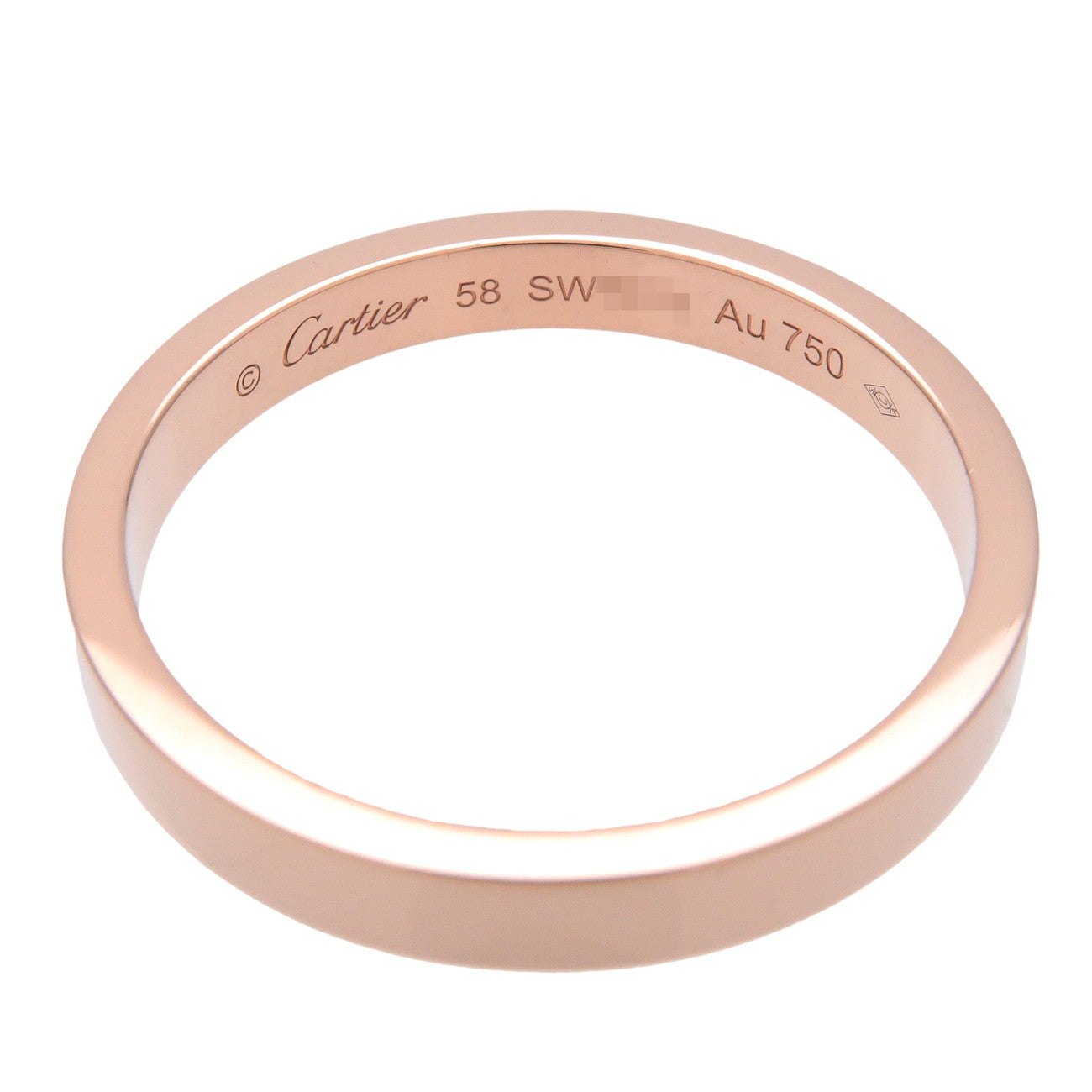 Cartier Engraved Ring K18 750PG Rose Gold US8.5 EU558 HK17