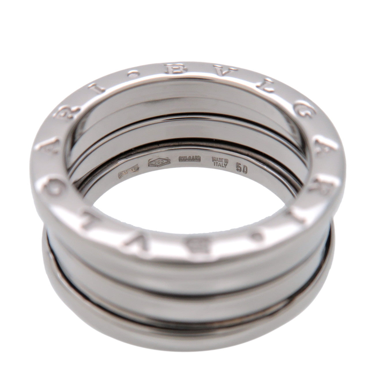 BVLGARI B-Zero1 3Band Ring K18 750WG White Gold #50 US 5 HK 11