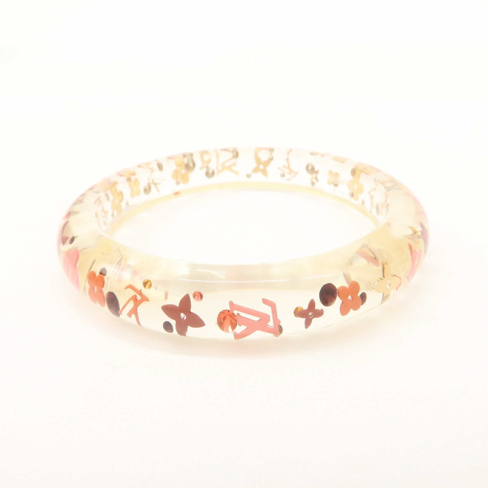 Louis Vuitton Monogram Bracelet Inclusion Bangle Clear Pink M66806