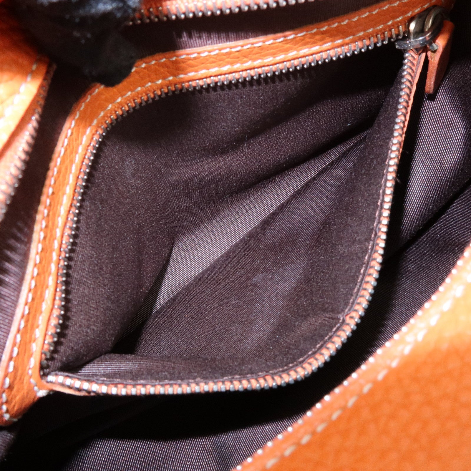 TOD'S Miky Leather Shoulder Bag Hand Bag Orange