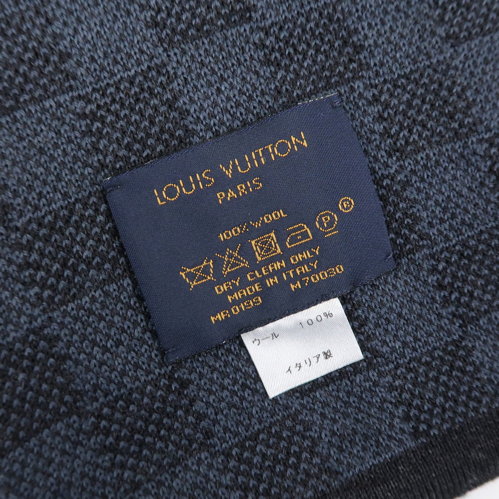 Louis Vuitton Damier Echarpe Petite Wool Scarf Cobalt M70030