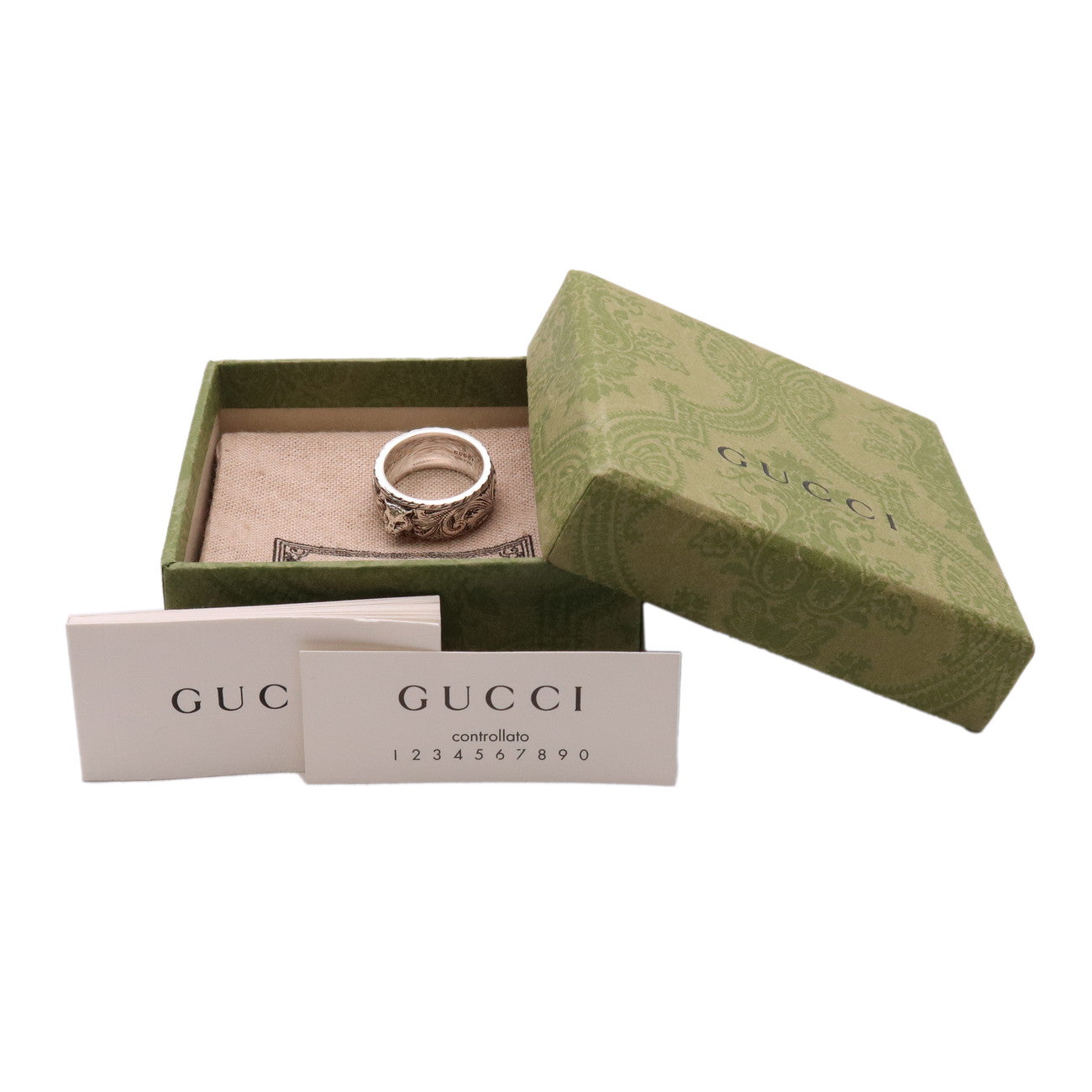 GUCCI Arabesque Ring SV925 Silver #19 US8.5 EU58 HK19.5
