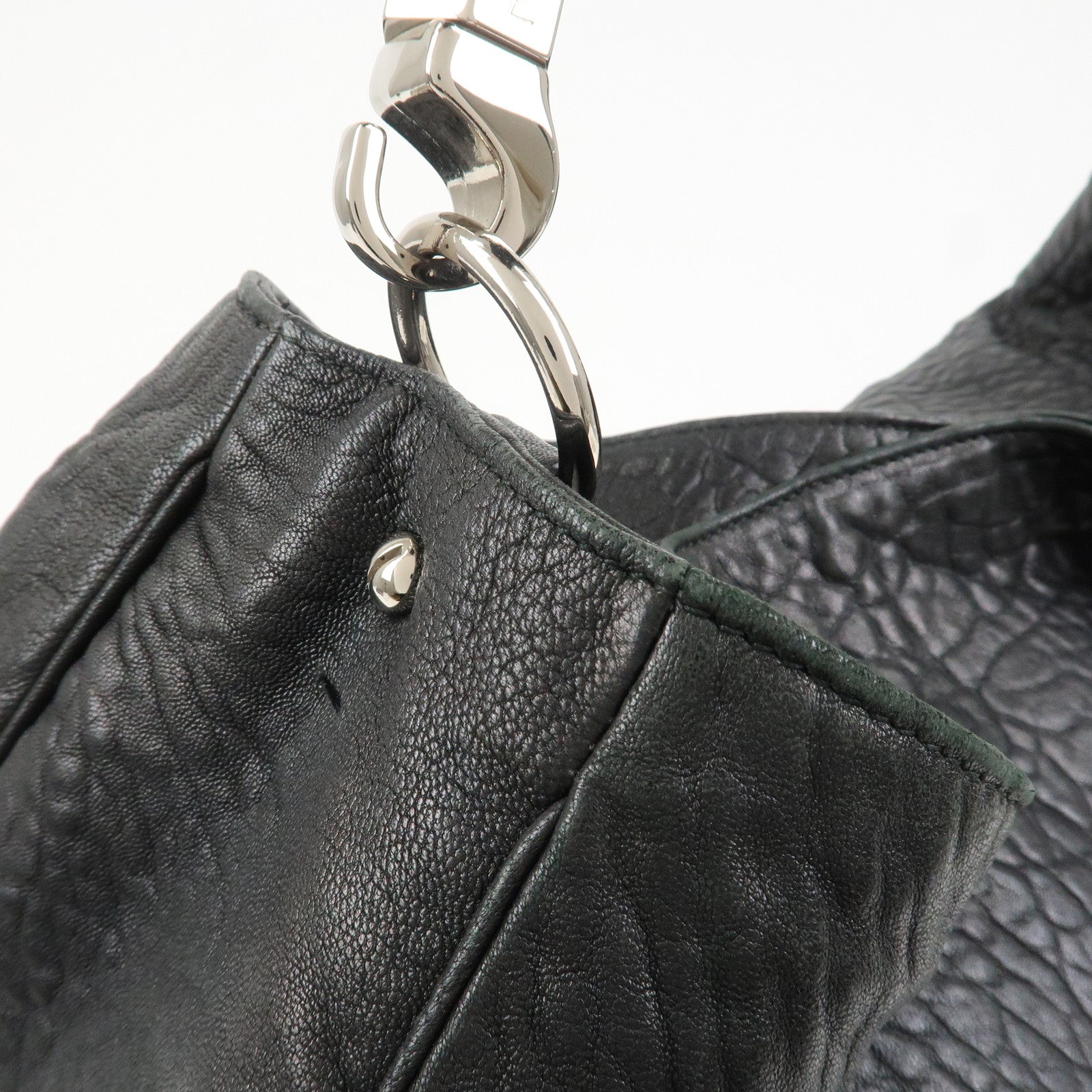 SAINT LAURENT PARIS Leather Shoulder Bag Hand Bag Black 228840