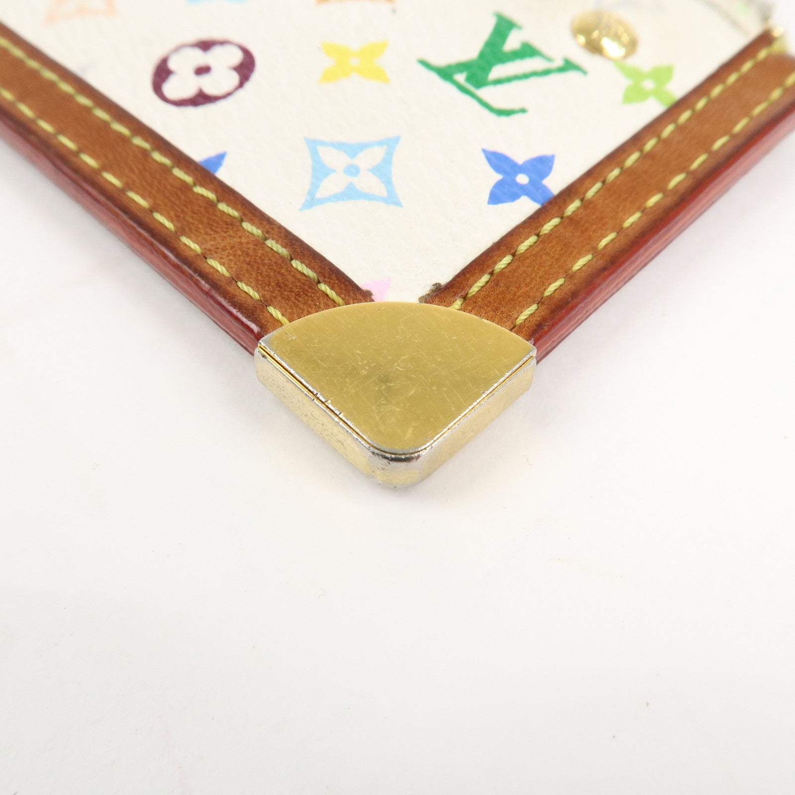 Louis Vuitton Monogram Multicolor Pochette Cles Blanc M92655 Used
