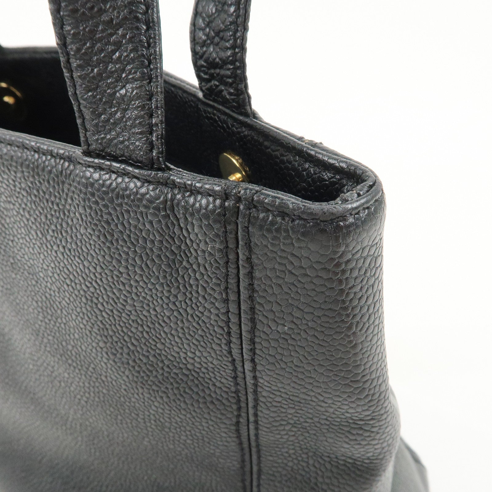 CHANEL COCO Mark Caviarskin Shoulder Bag Tote Bag Hand Bag Black