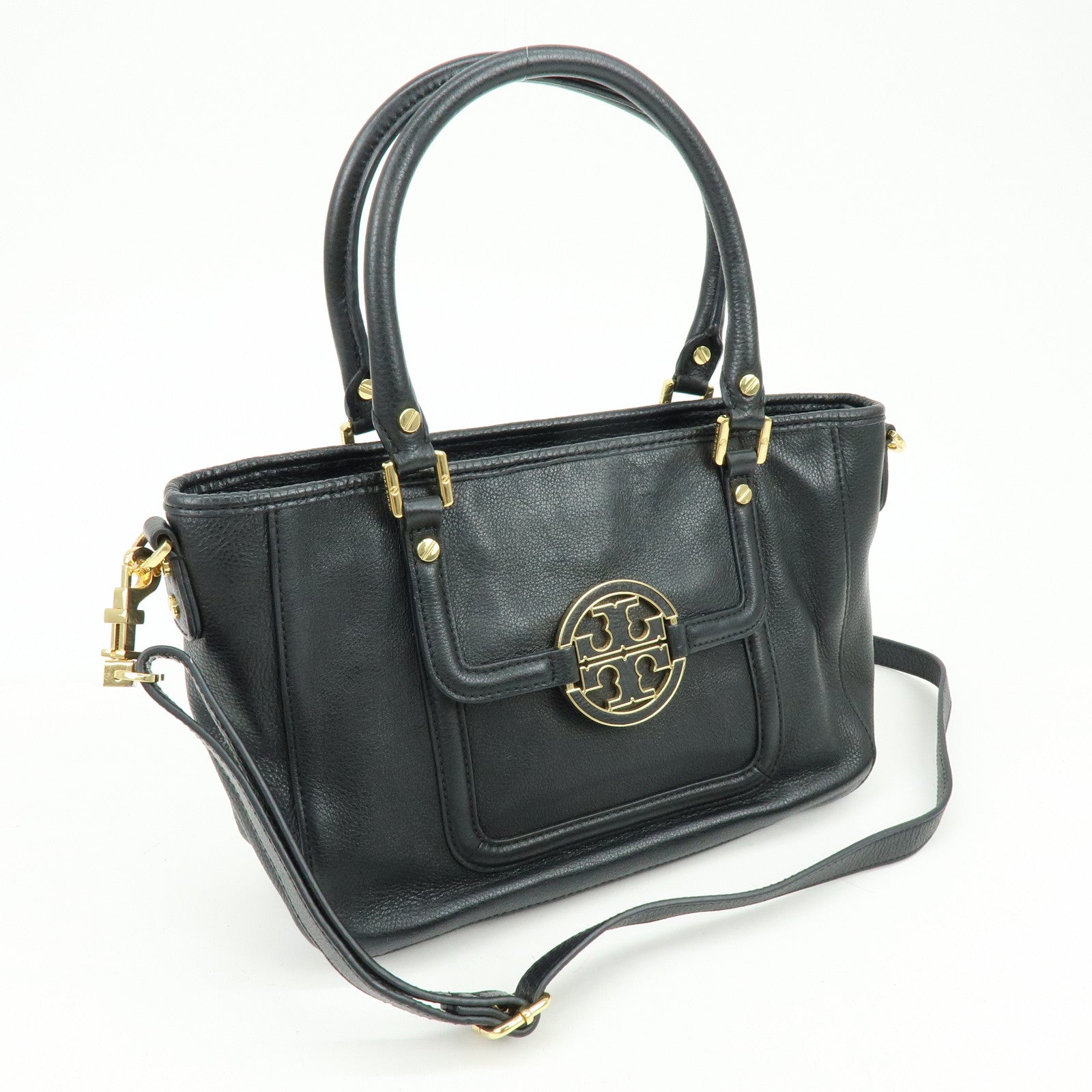 TORY BURCH Amanda Leather 2Way Bag Hand Bag Shoulder Bag Black