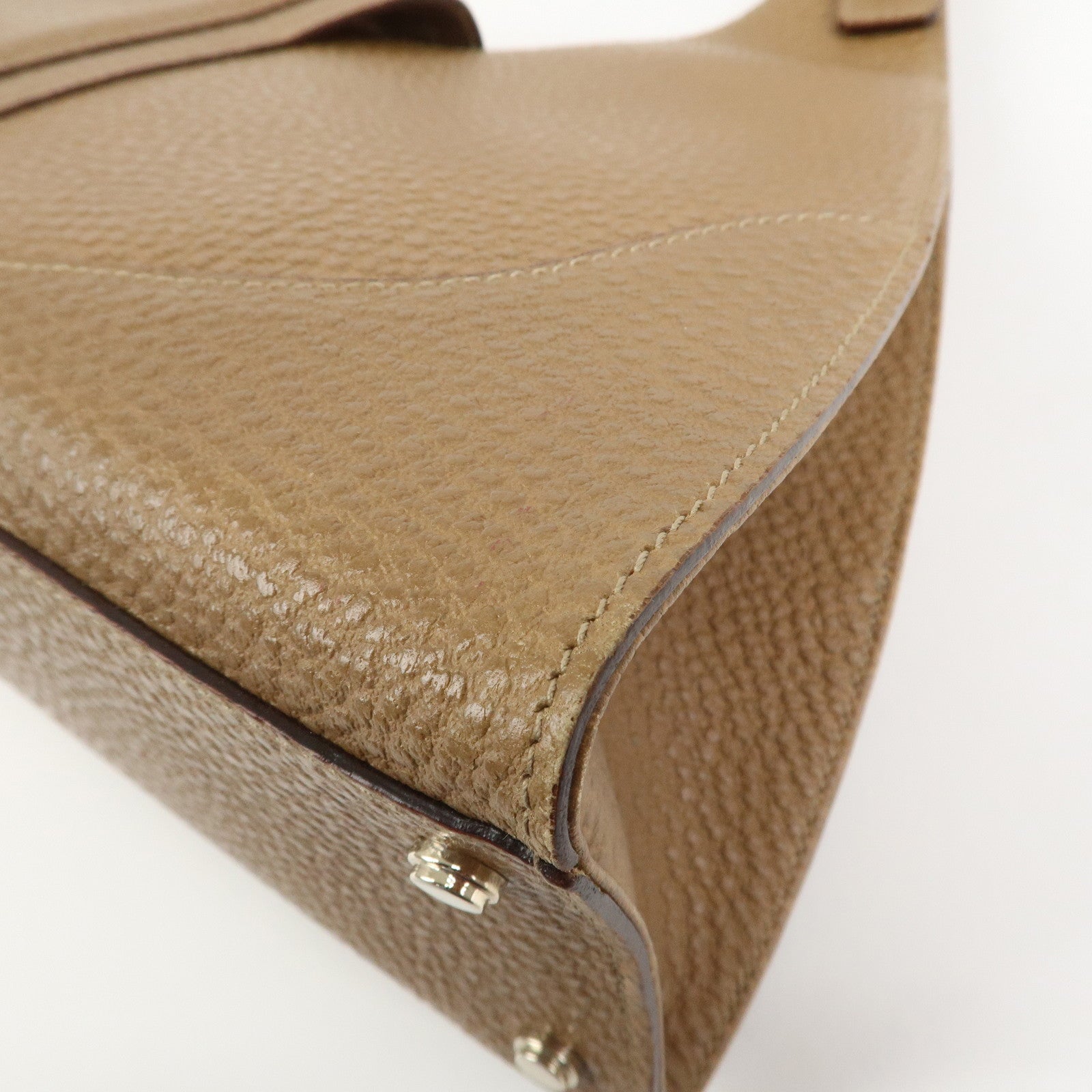 GUCCI Leather Shoulder Bag Hand Bag Brown 130995