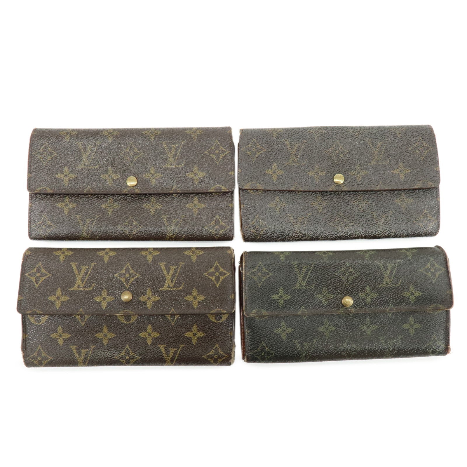 Louis Vuitton Monogram Set of 4 Long Wallets M61726/M61725/M61215