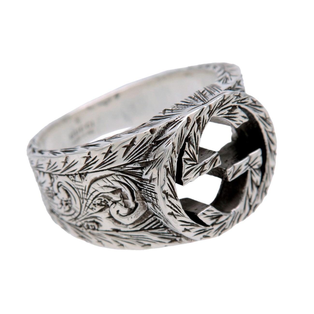 GUCCI Interlocking G Arabesuque Ring SV925 Silver #23 US10.25 EU63