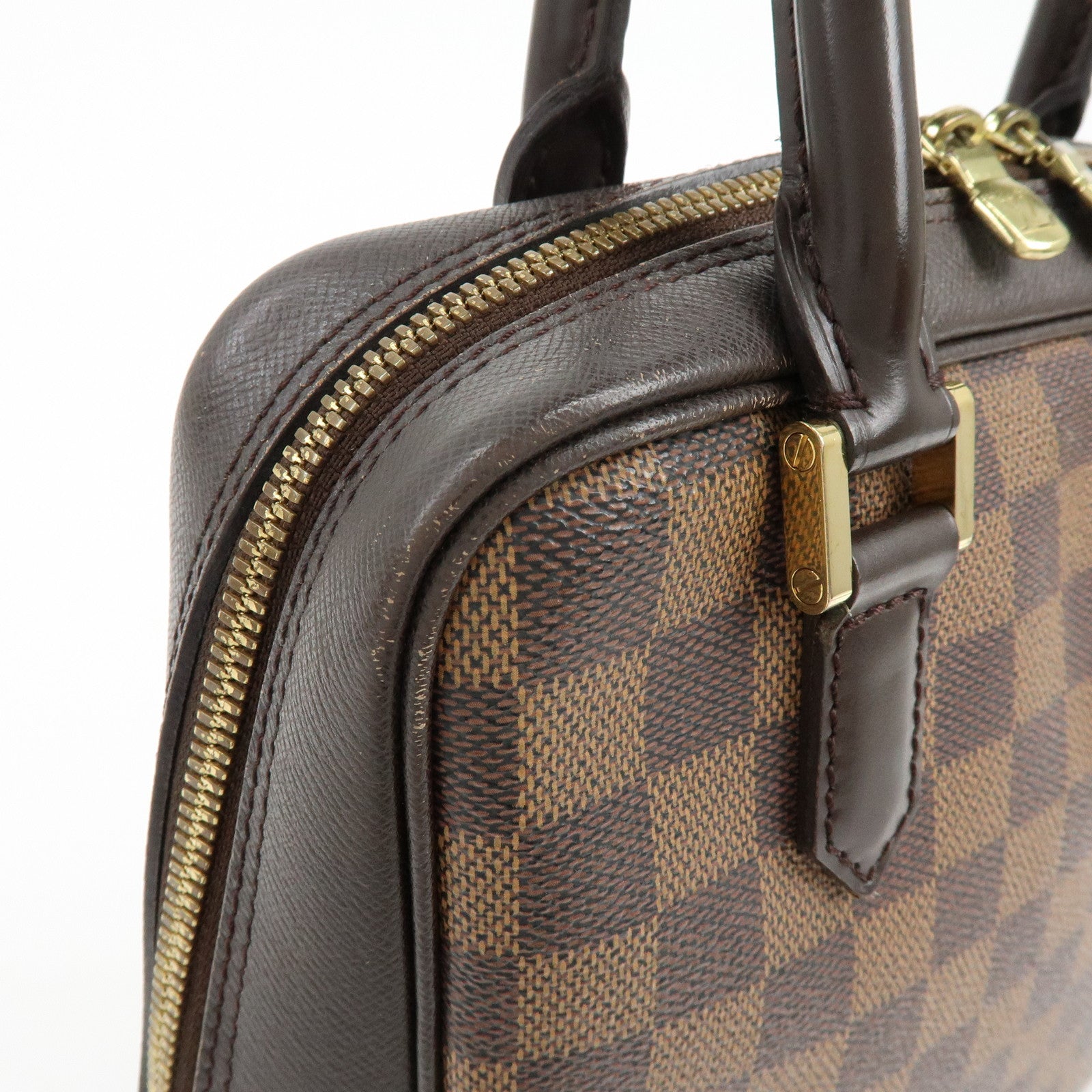 Louis Vuitton Damier Ebene Canvas Leather Brera Hand Bag N51150