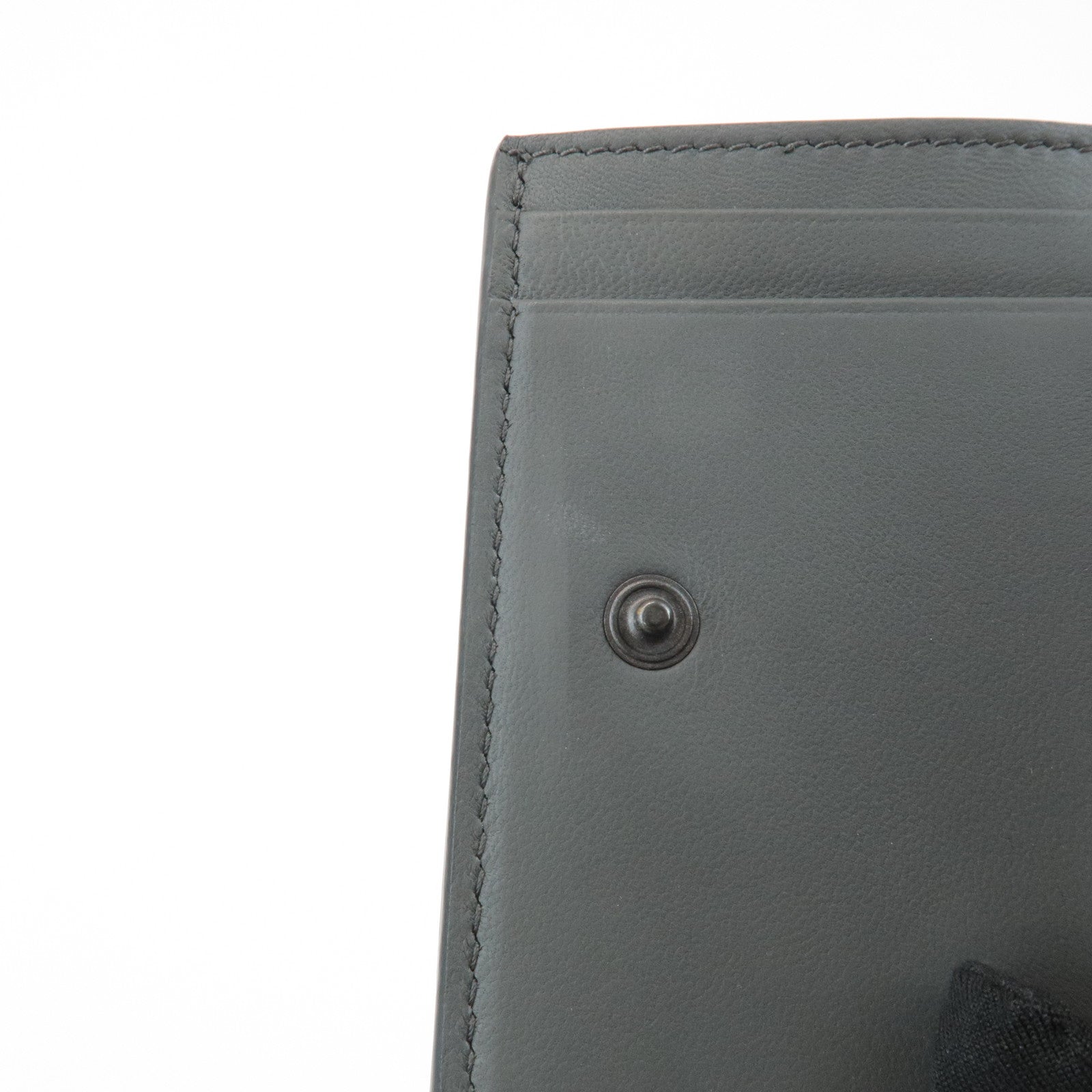 BOTTEGA VENETA Intrecciato Leather Tri-fold Wallet Black 515385