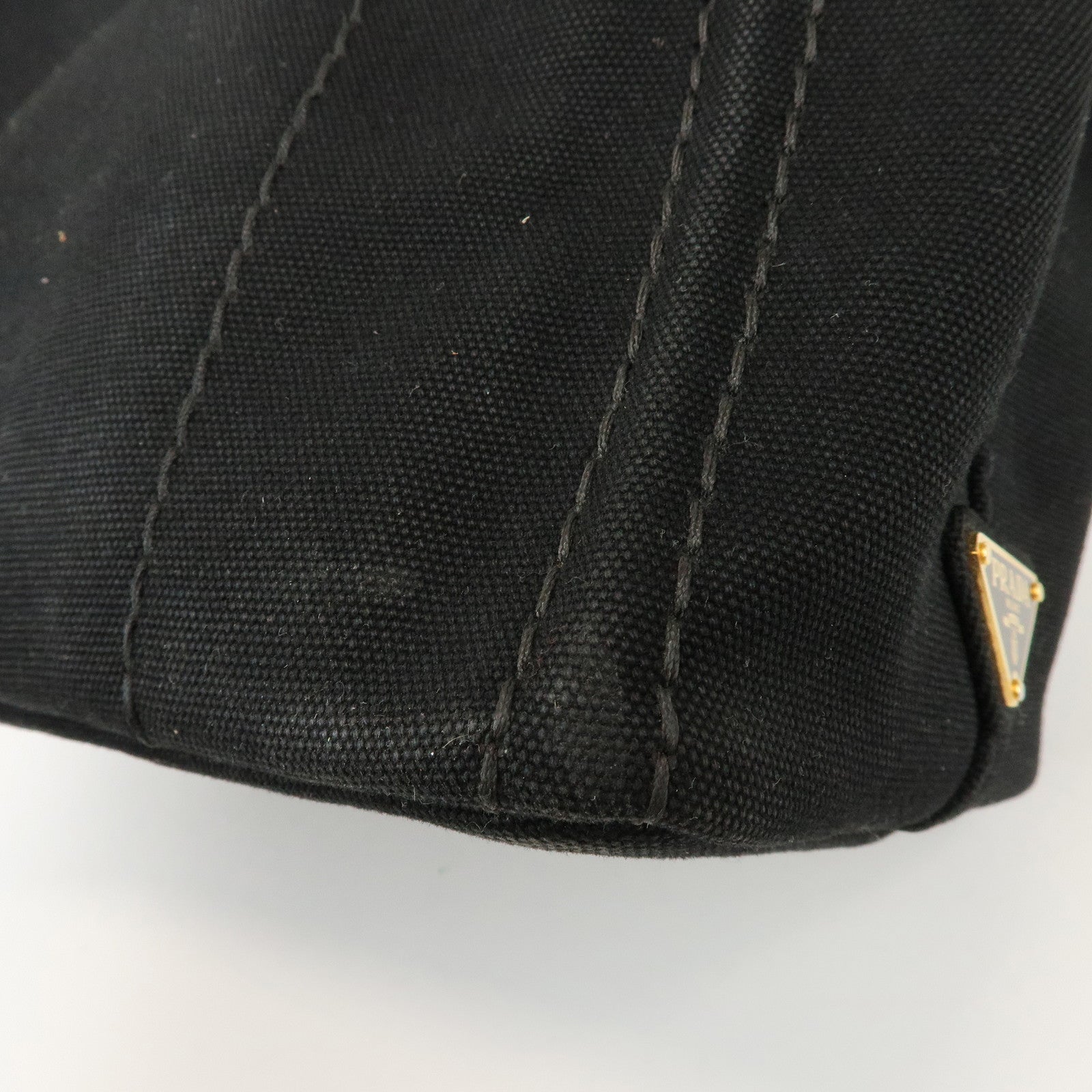 PRADA Canapa Mini Canvas 2Way Bag Hand Bag Black 1BG439