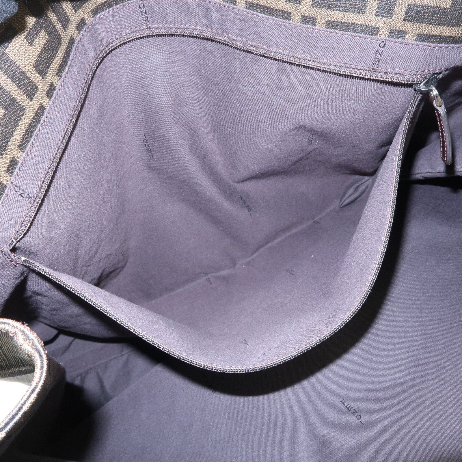 FENDI Zucca PVC Canvas Tote Bag Shoulder Bag Black Brown 7VA271