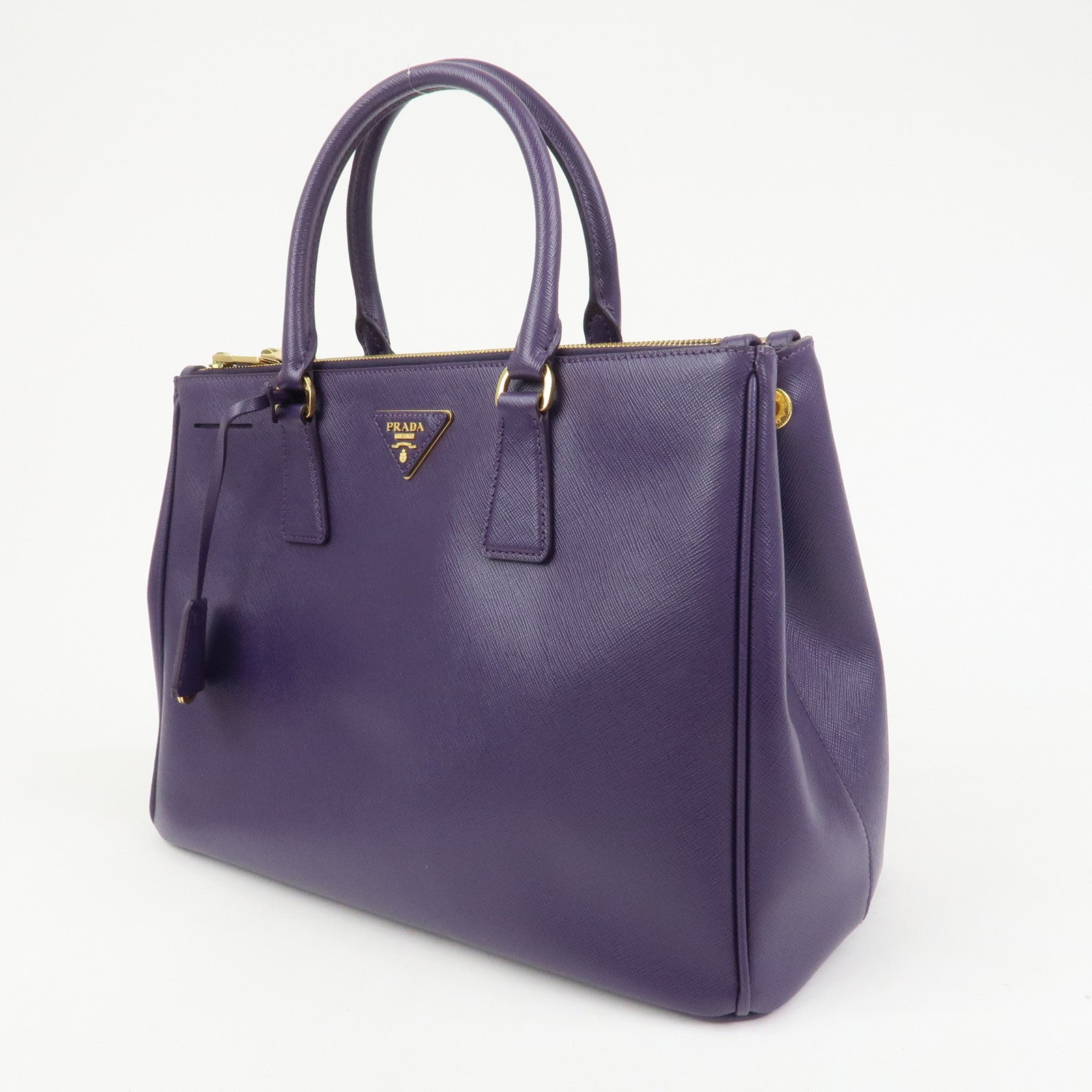 PRADA Saffiano Leather Galleria 2Way Bag Hand Bag Purple BN1786