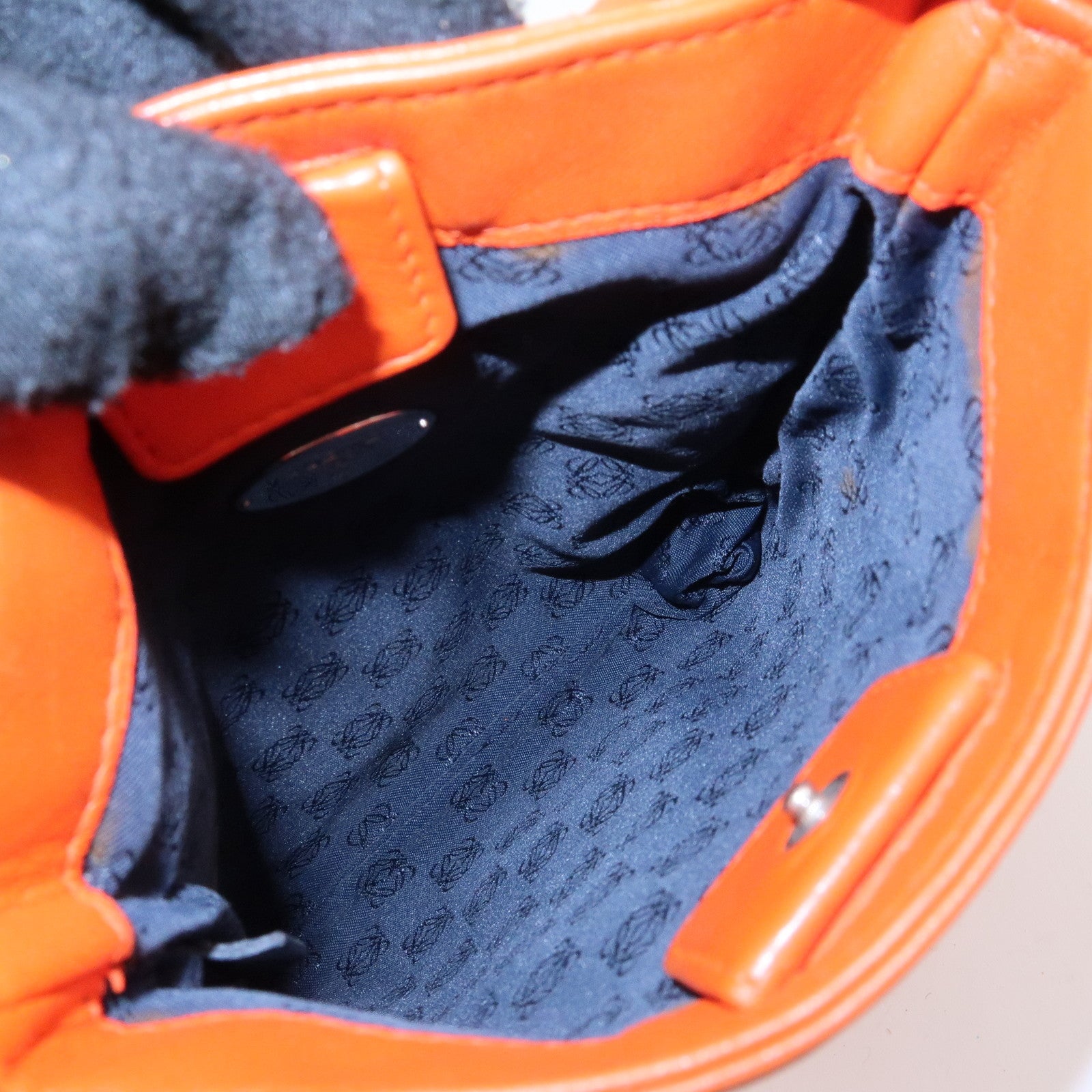 LOEWE Anagram Nappa Leather Mini Shoulder Crossbody Bag Orange