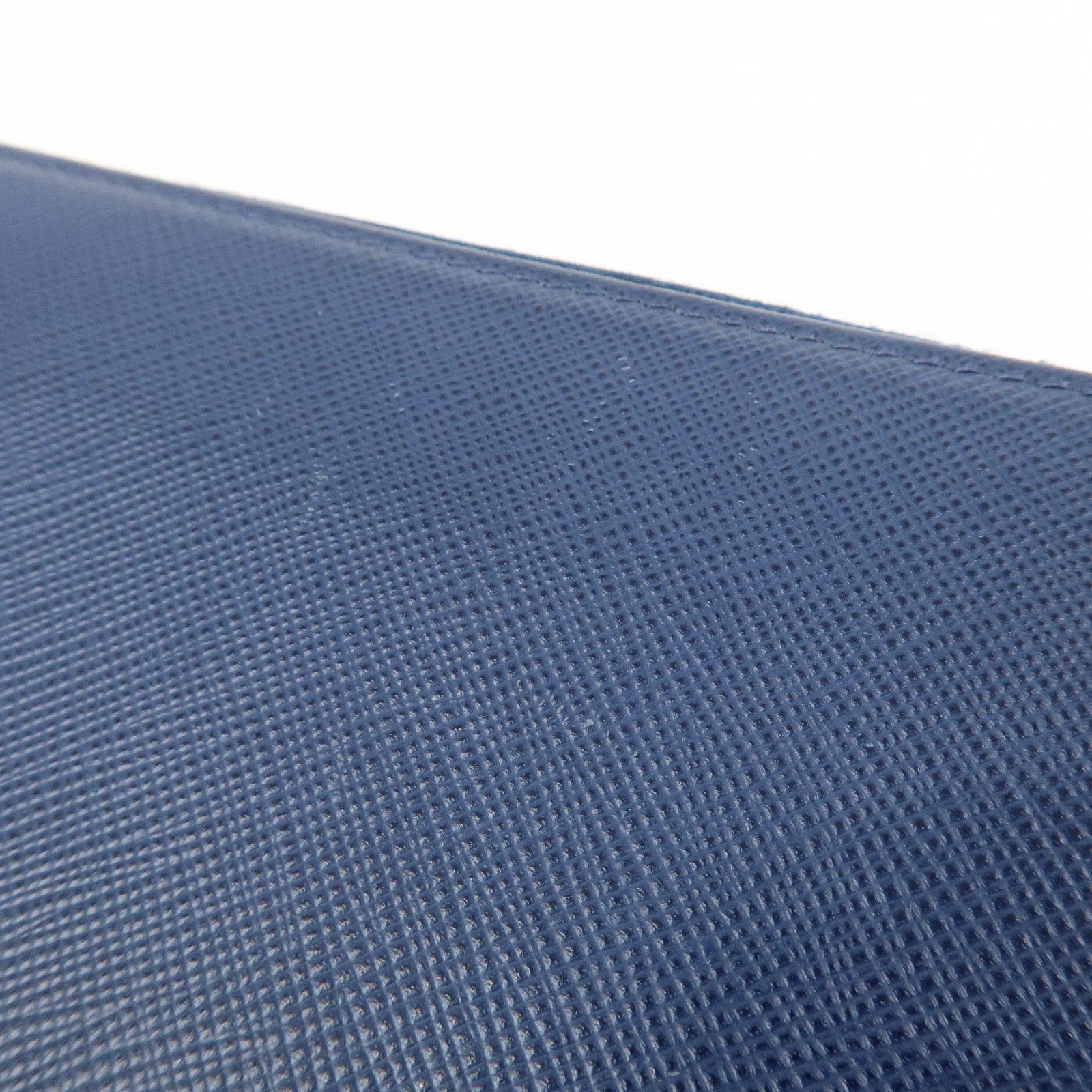 PRADA Triangle Logo Saffiano Leather Zippy Long Wallet Navy 1ML506