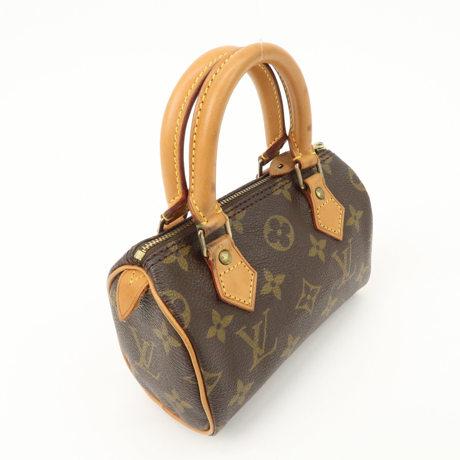 Louis Vuitton Monogram Mini Speedy Hand Bag & Strap TH0955 J00145 Used