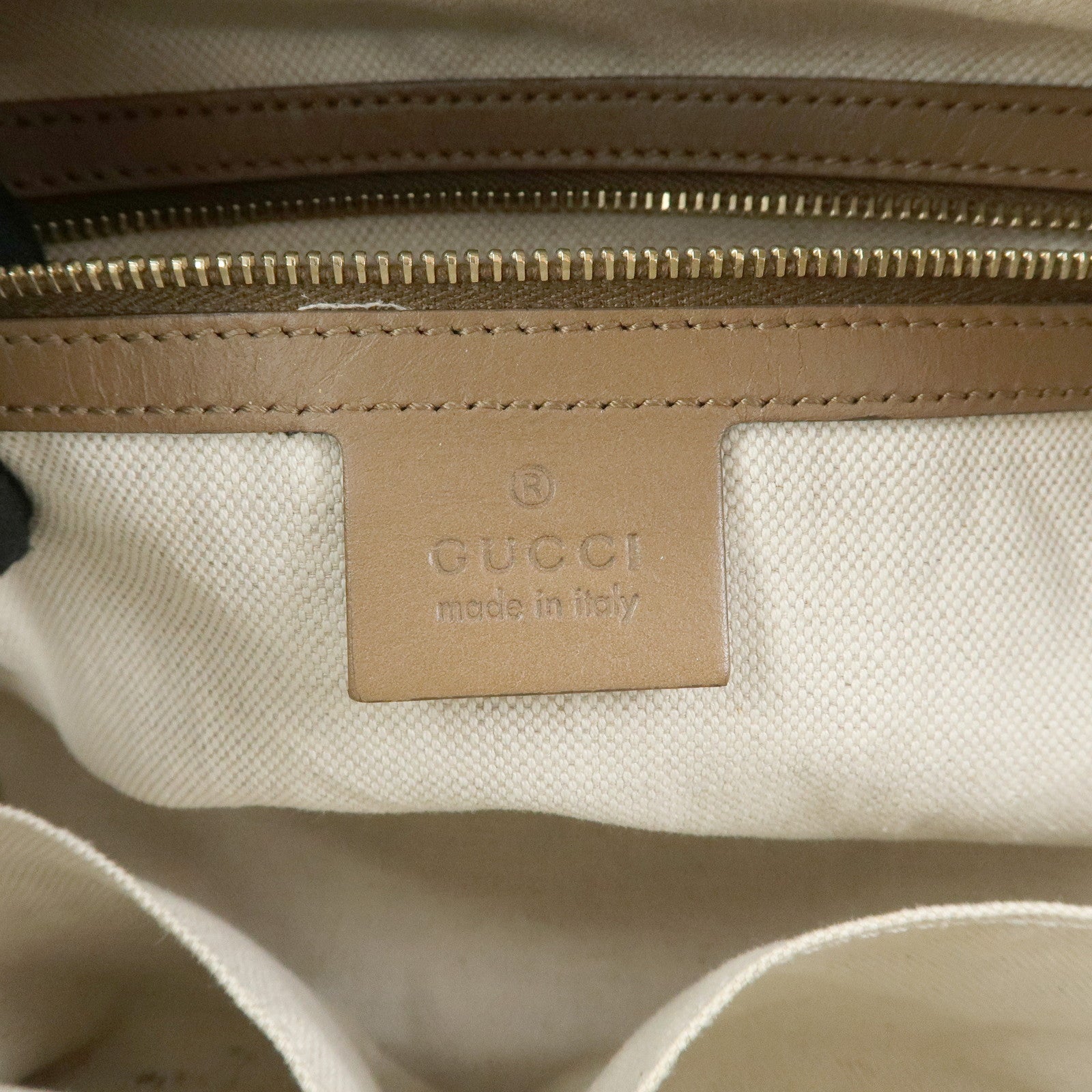 GUCCI Sherry GG Canvas Leather 2WAY Bag Boston Bag Beige 269876