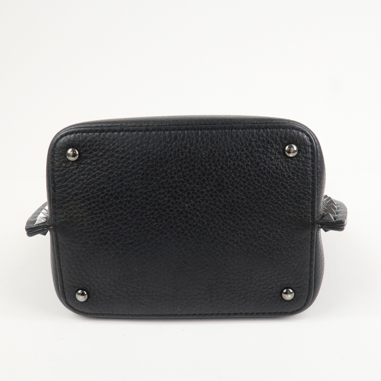 VALENTINO Rock Studs Grained Calf Leather 2Way Bag Hand Bag Black