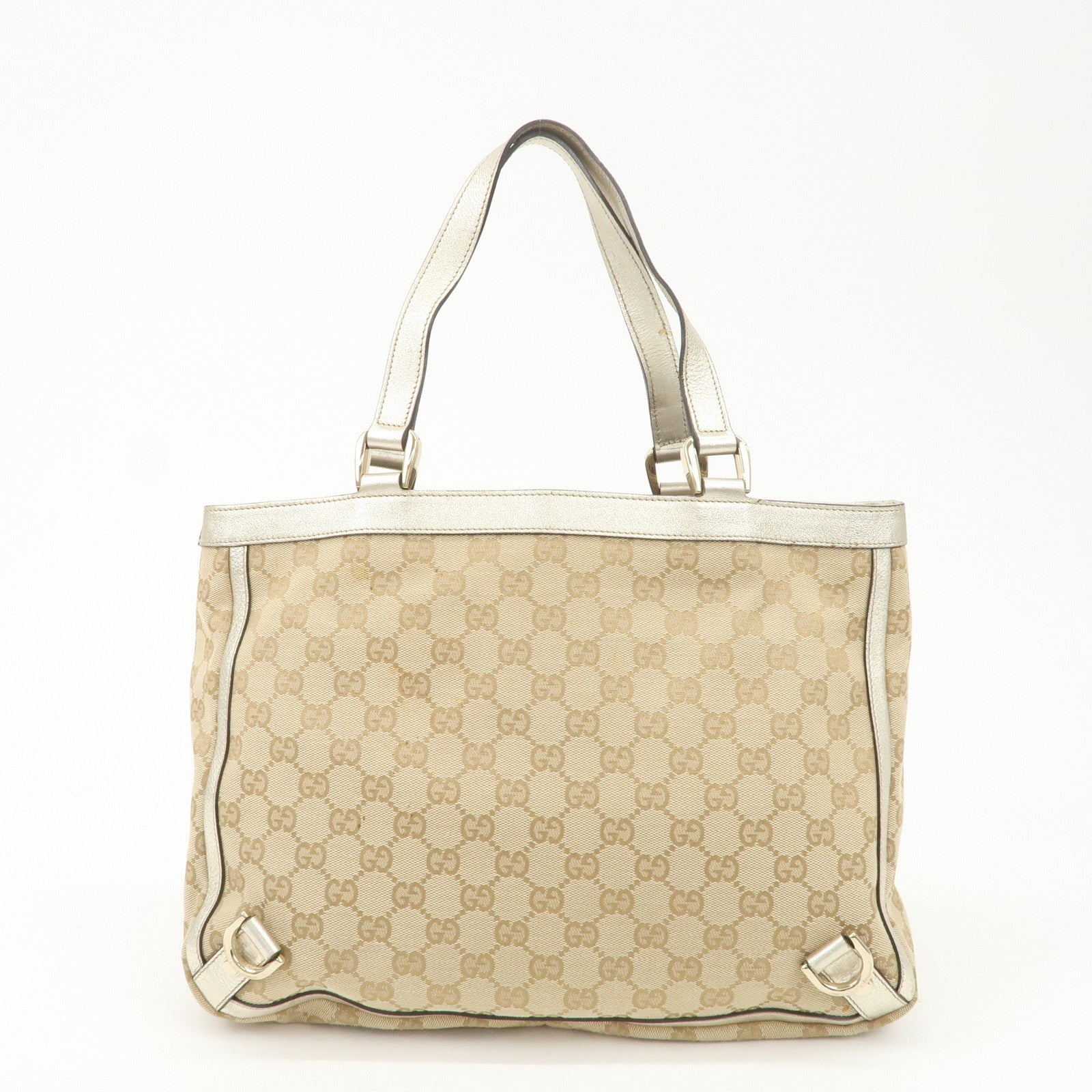 GUCCI Abbey GG Canvas Tote Bag Hand Bag Beige Gold 17004