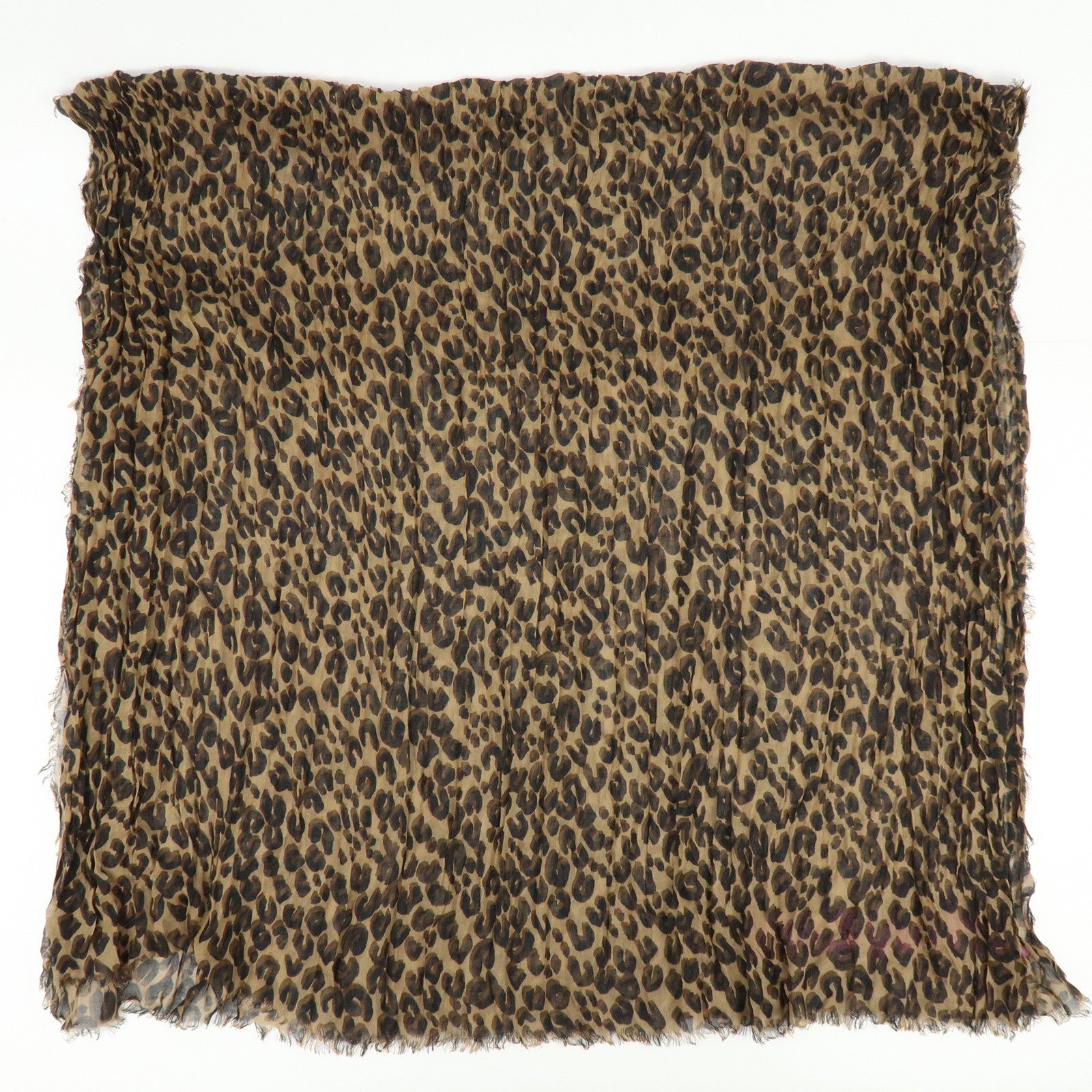 Louis Vuitton Etole Leopard Cashmere Silk Scarf Shawl Brown M75227