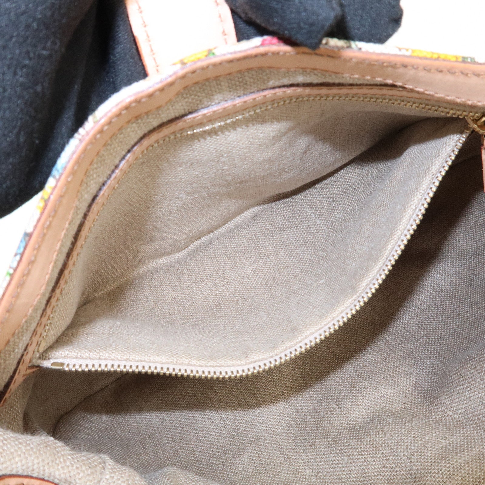 GUCCI New Jackie Flora Canvas Leather Shoulder Bag Multicolor Used