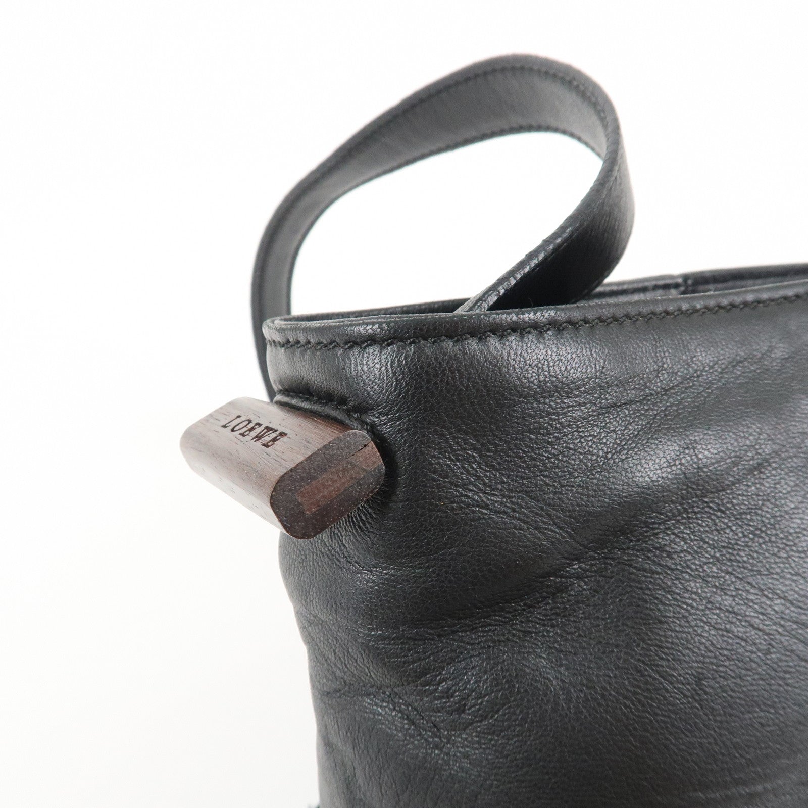 LOEWE Nappa Leather Shoulder Bag Crossbody Bag Black Used