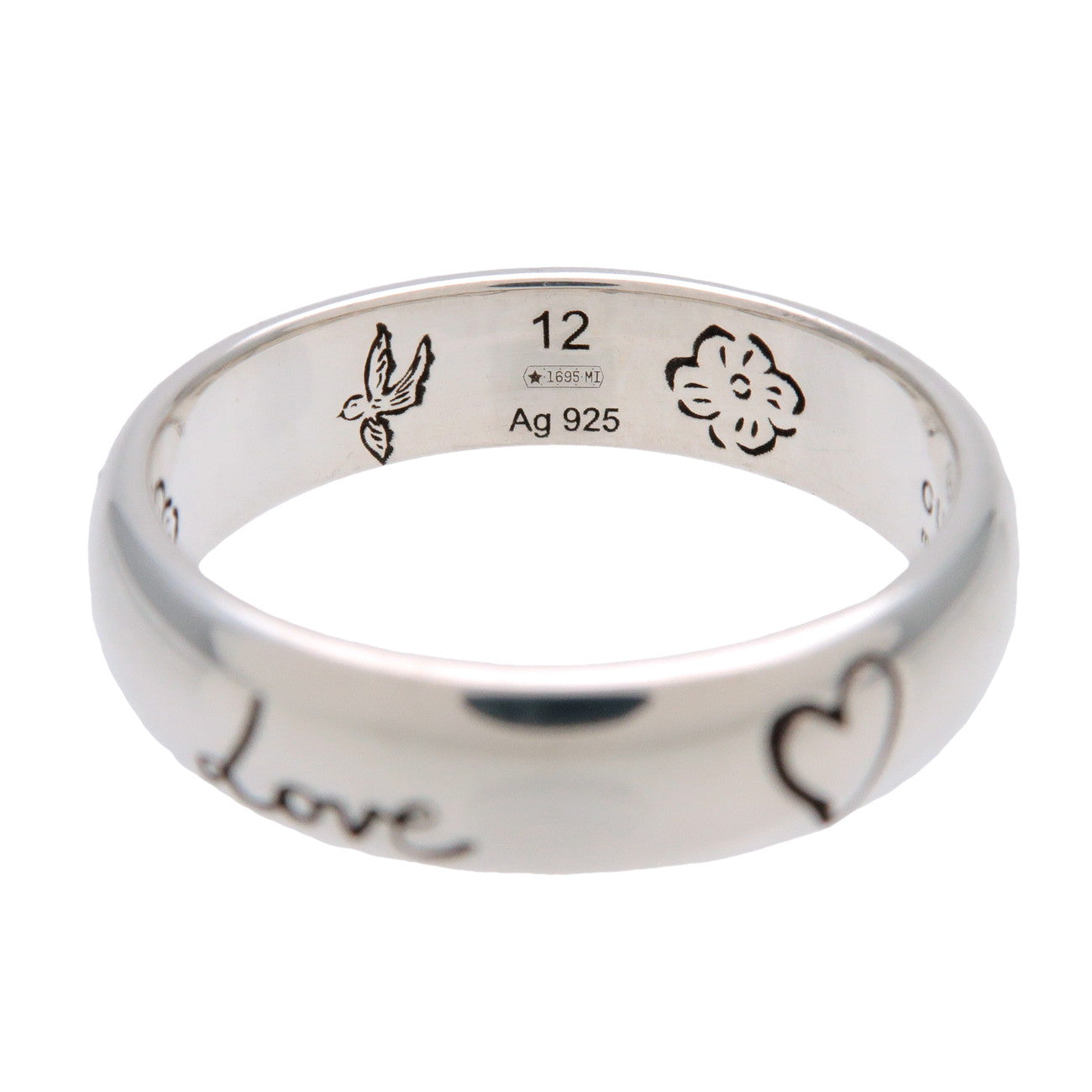 GUCCI Interlocking G BLIND FOR LOVE Ring SV925 Silver US6 455247