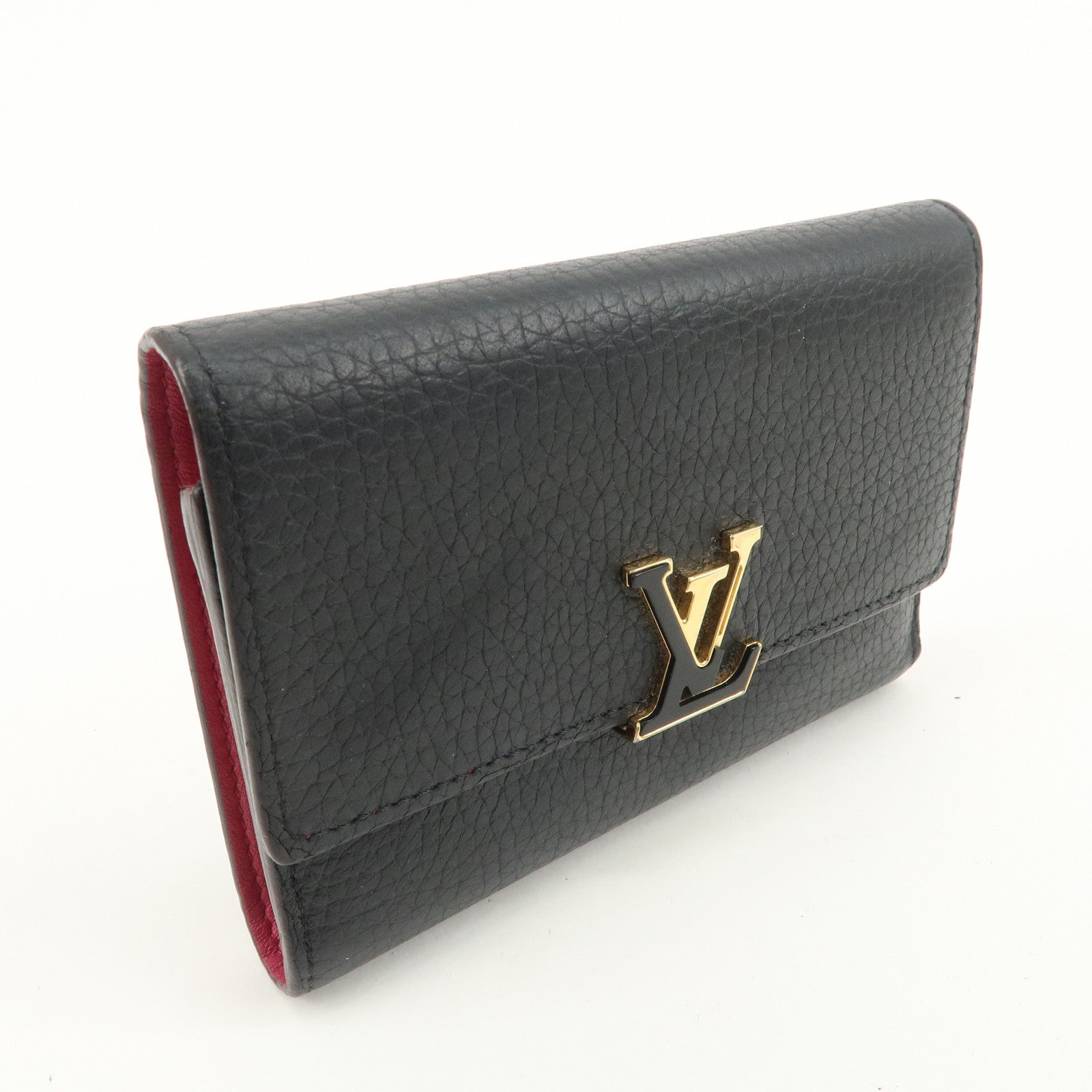 Louis Vuitton Leather Portefeuille Capucines Compact Wallet M62157