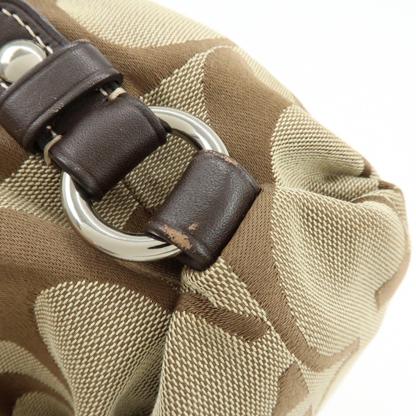 COACH Set of 2 Signature Poppy Canvas Patent Leather Shoulder Bag