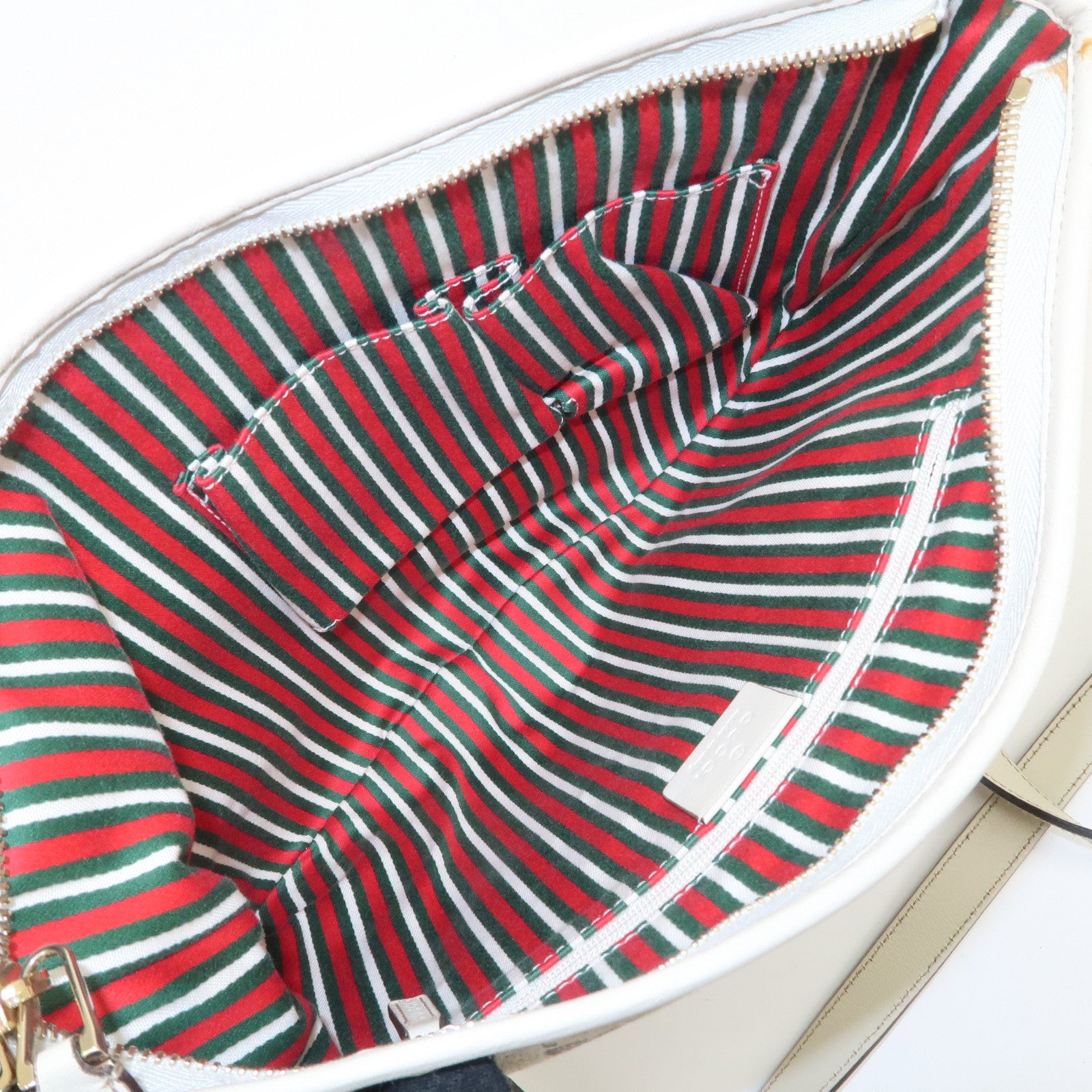 GUCCI Interlocking G GG Canvas Leather Shoulder Bag Beige 16998 Used