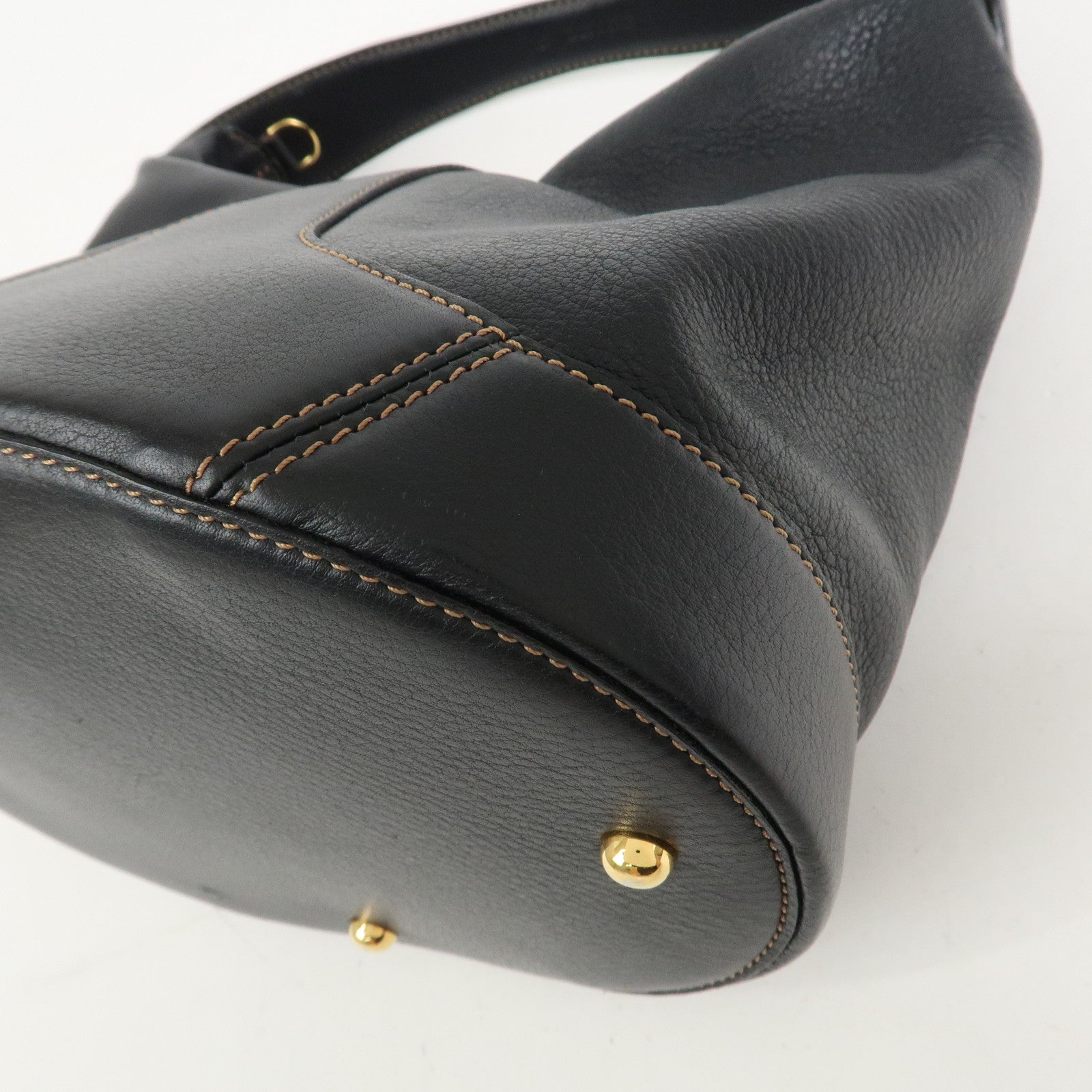 LOEWE Anagram Leather 2WAY Bag Shoulder Bag Hand Bag Black