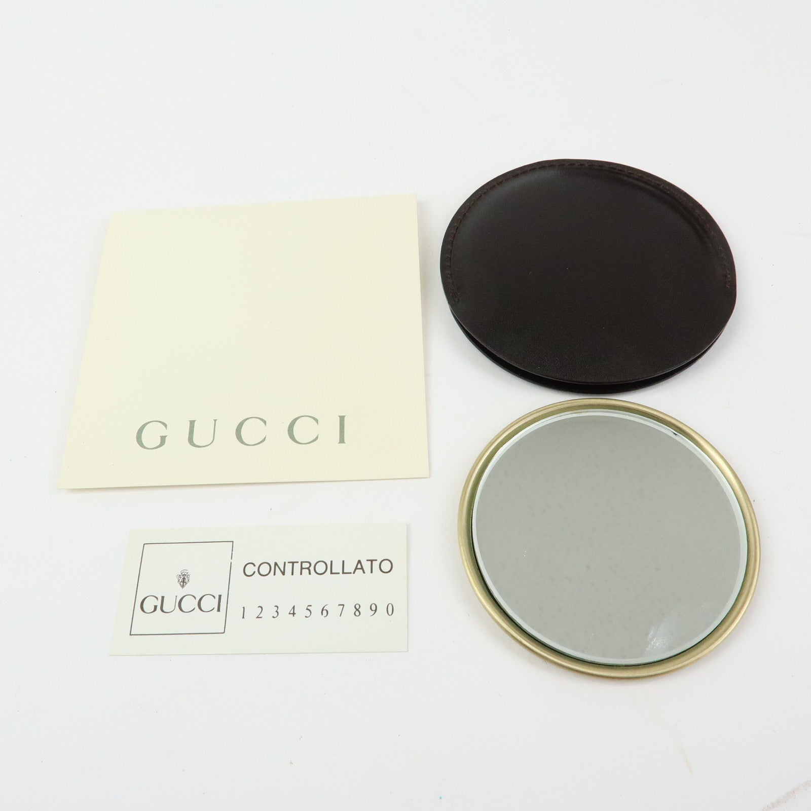 GUCCI Leather Hand Bag Dark Brown 000・1448・0539