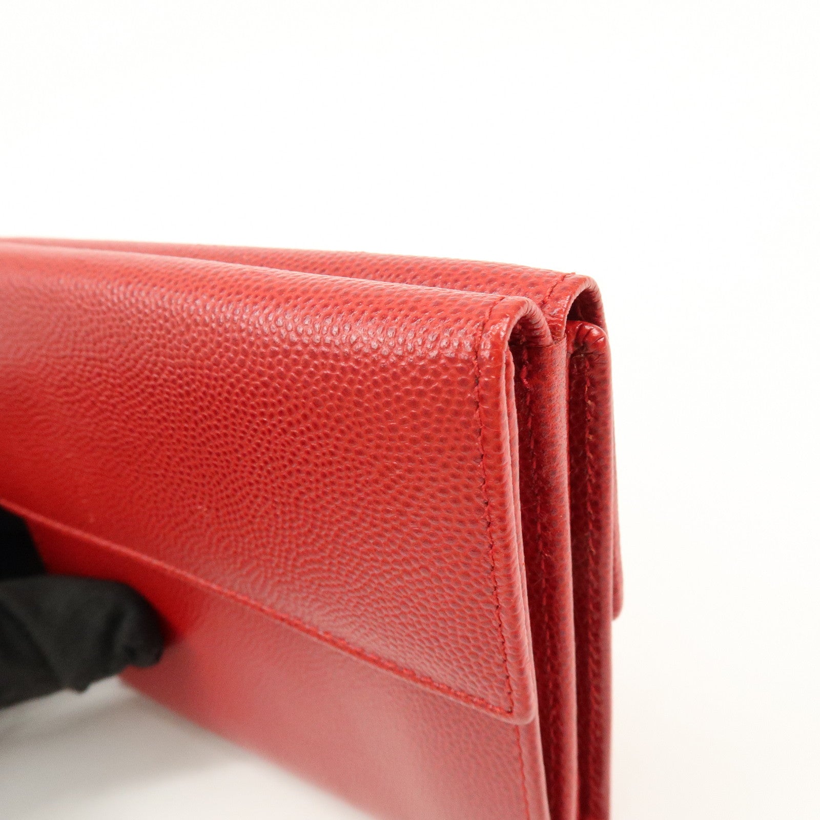 Christian Dior Logo Leather Bi-fold Compact Wallet Red