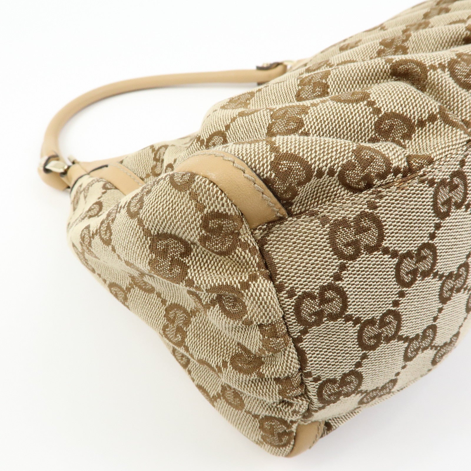 GUCCI Abbey GG Canvas Leather Shoulder Bag Hand Bag Beige 190525