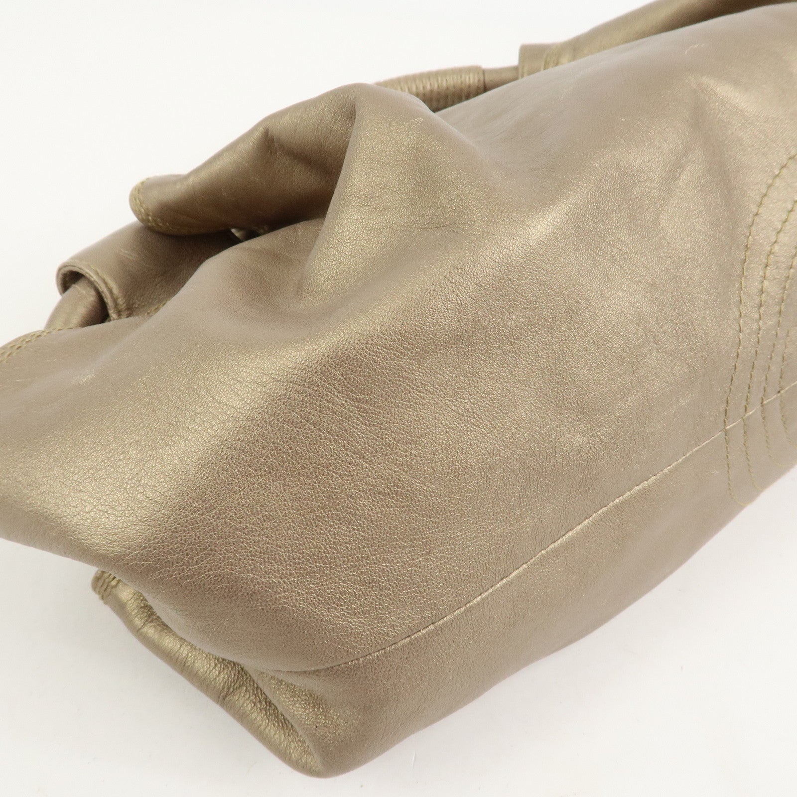 LOEWE Anagram Logo Nappa Aire Nappa Leather Hand Bag Gold