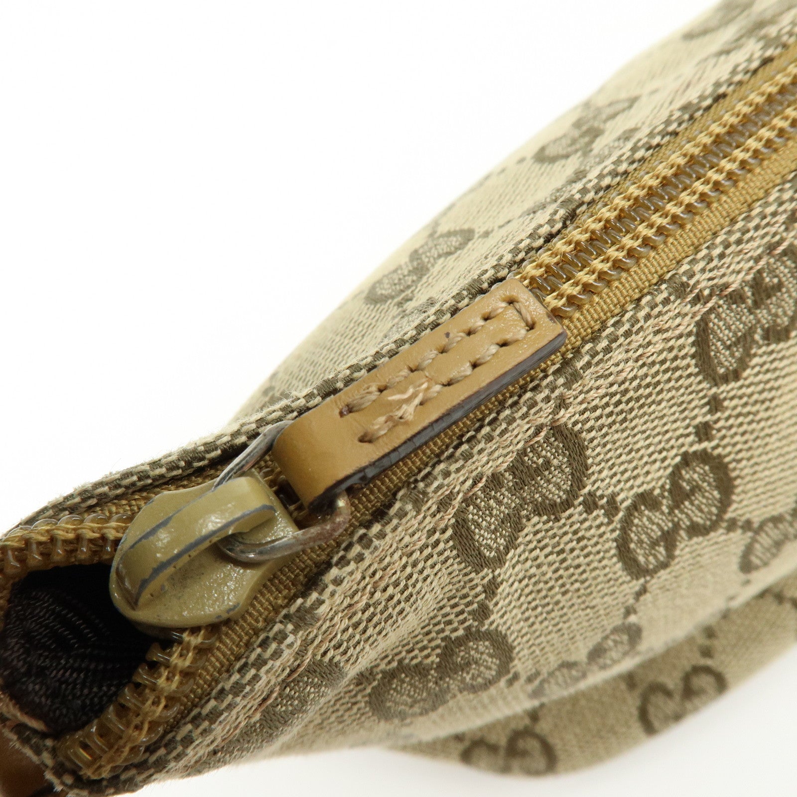 GUCCI Boat Bag GG Canvas Leather Hand Bag Beige Yellow 039・1103