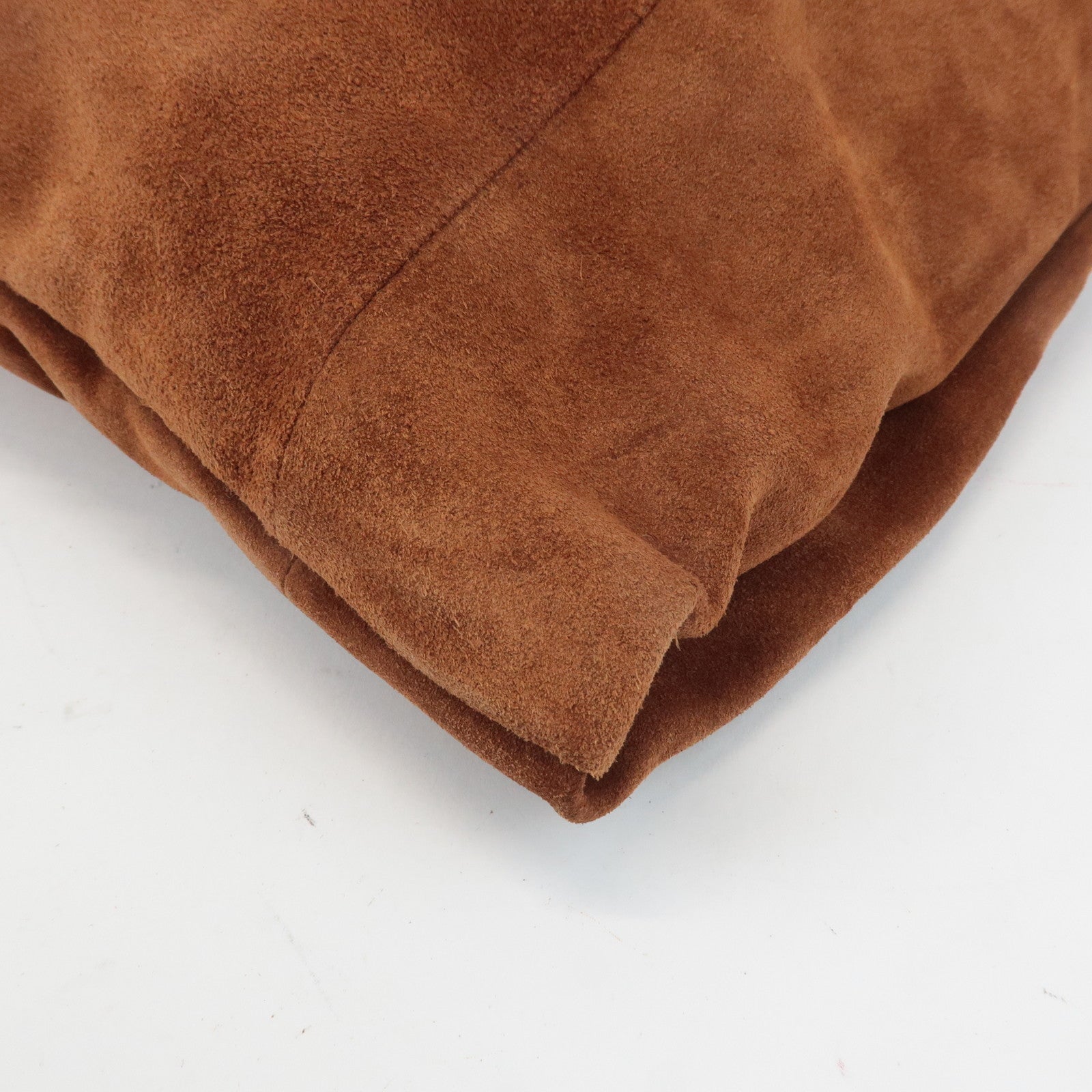 JIMMY CHOO Logo Suede Leather Shoulder Bag Hand Bag Brown Used