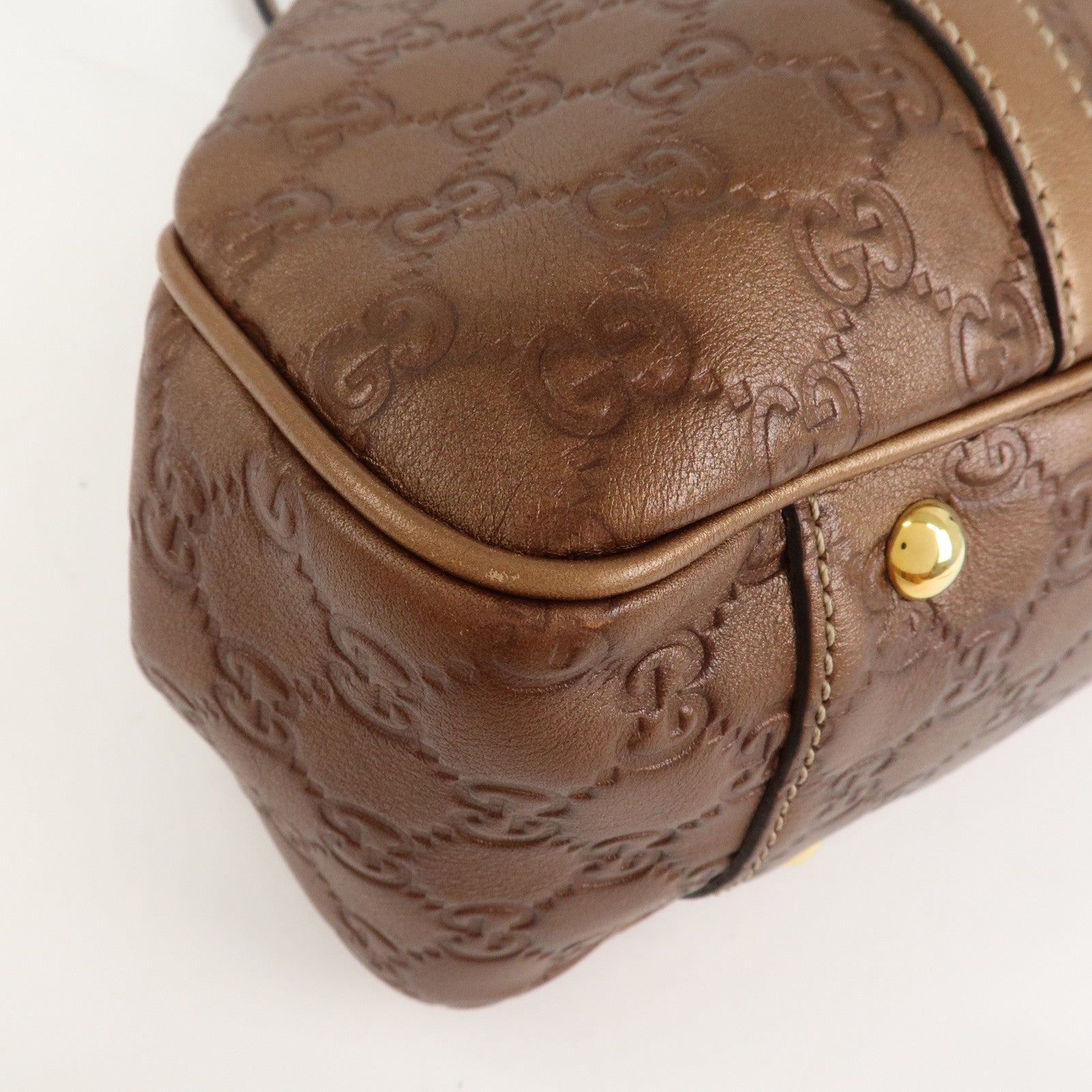 GGUCCI GG Twins Guccissima Leather Tote Bag Bronze 232957