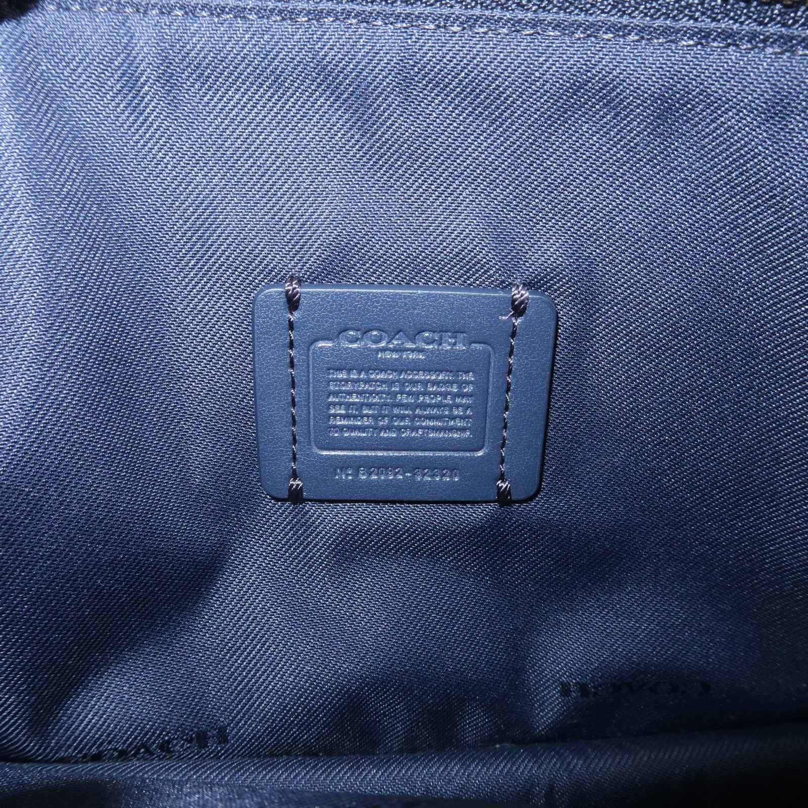 COACH Logo Leather Shoulder Bag Crossbody Bag Navy