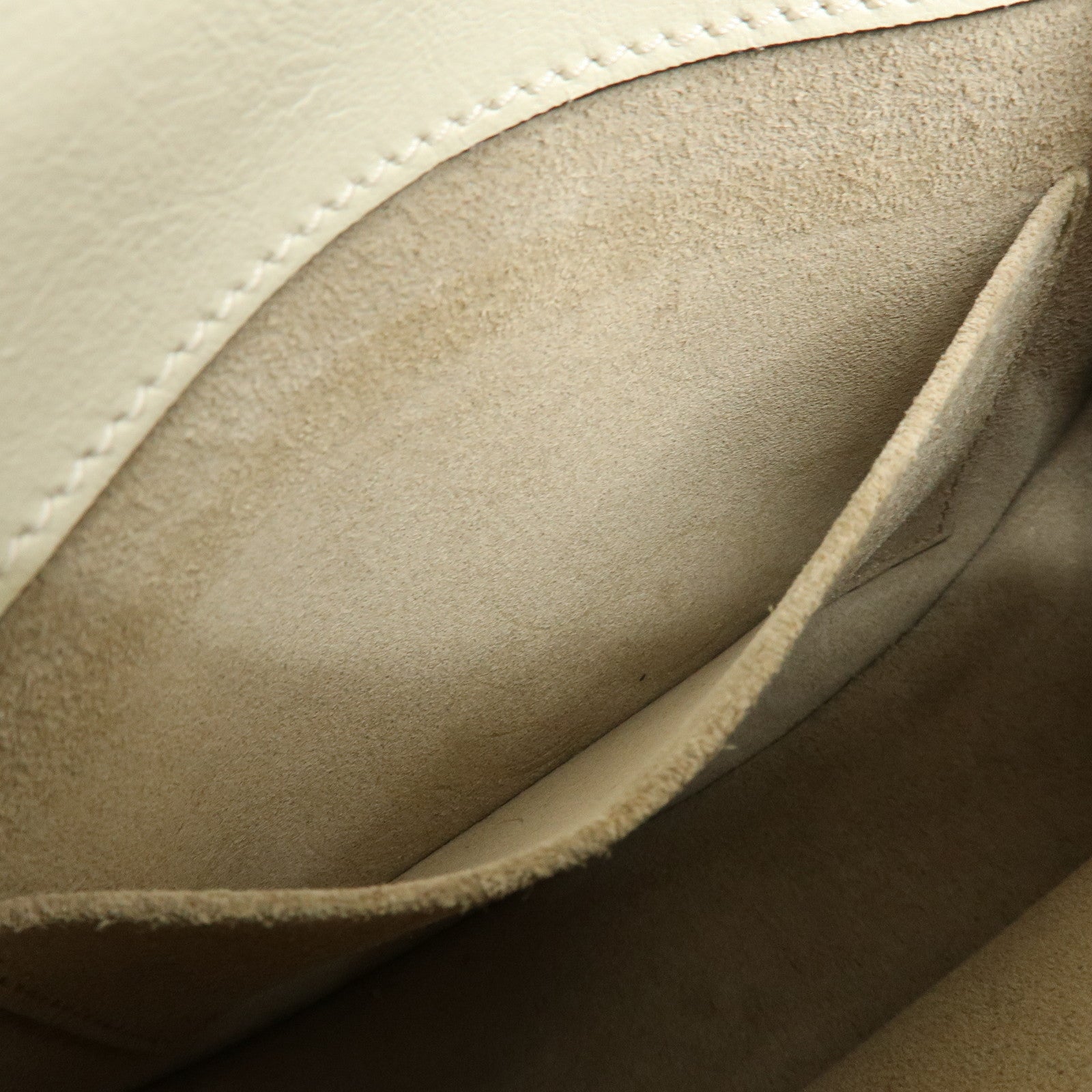 Chloe Nile Leather Suede 2Way Hand Bag Shoulder Bag White