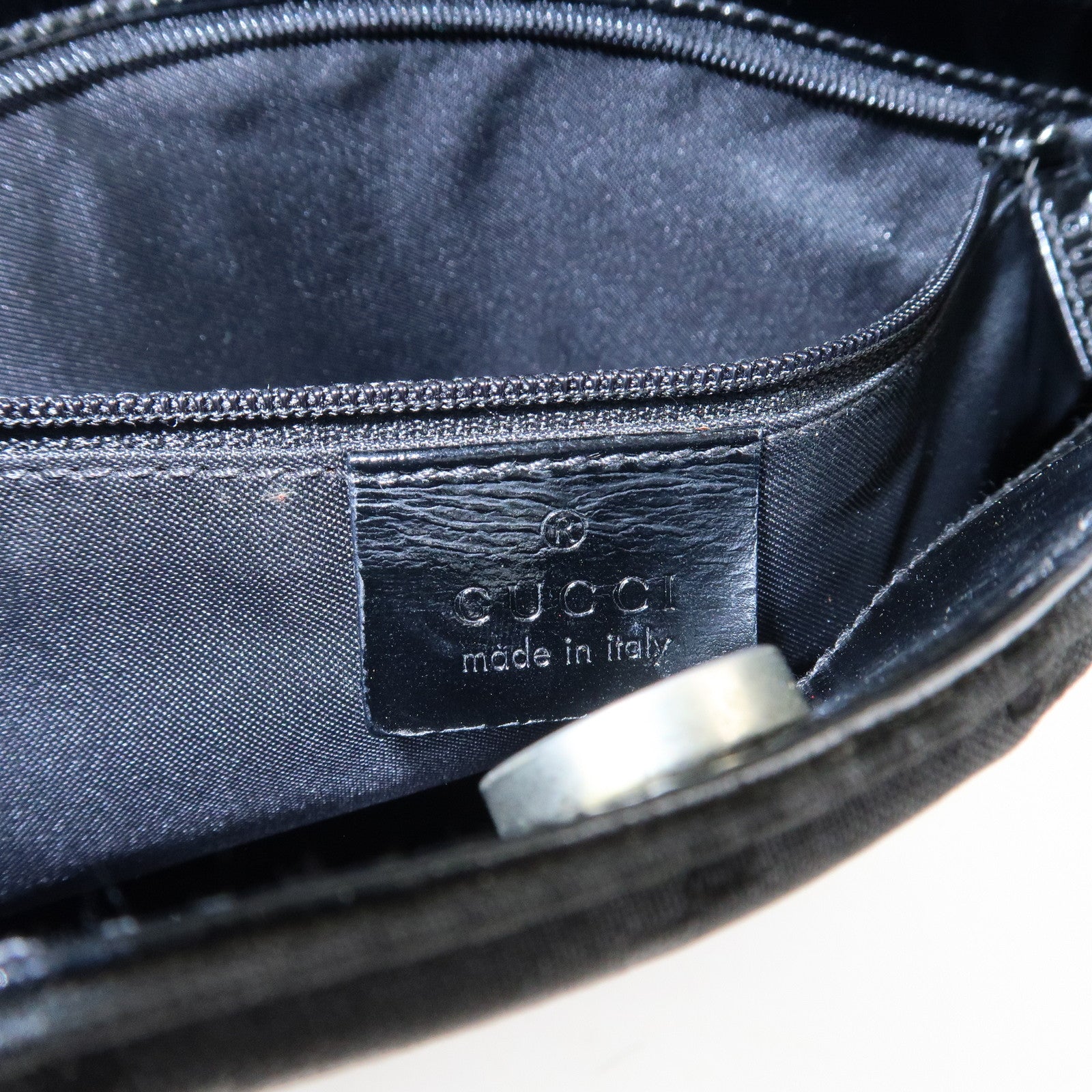 GUCCI GG Monogram Nylon Leather Shoulder Bag Black 001・3193