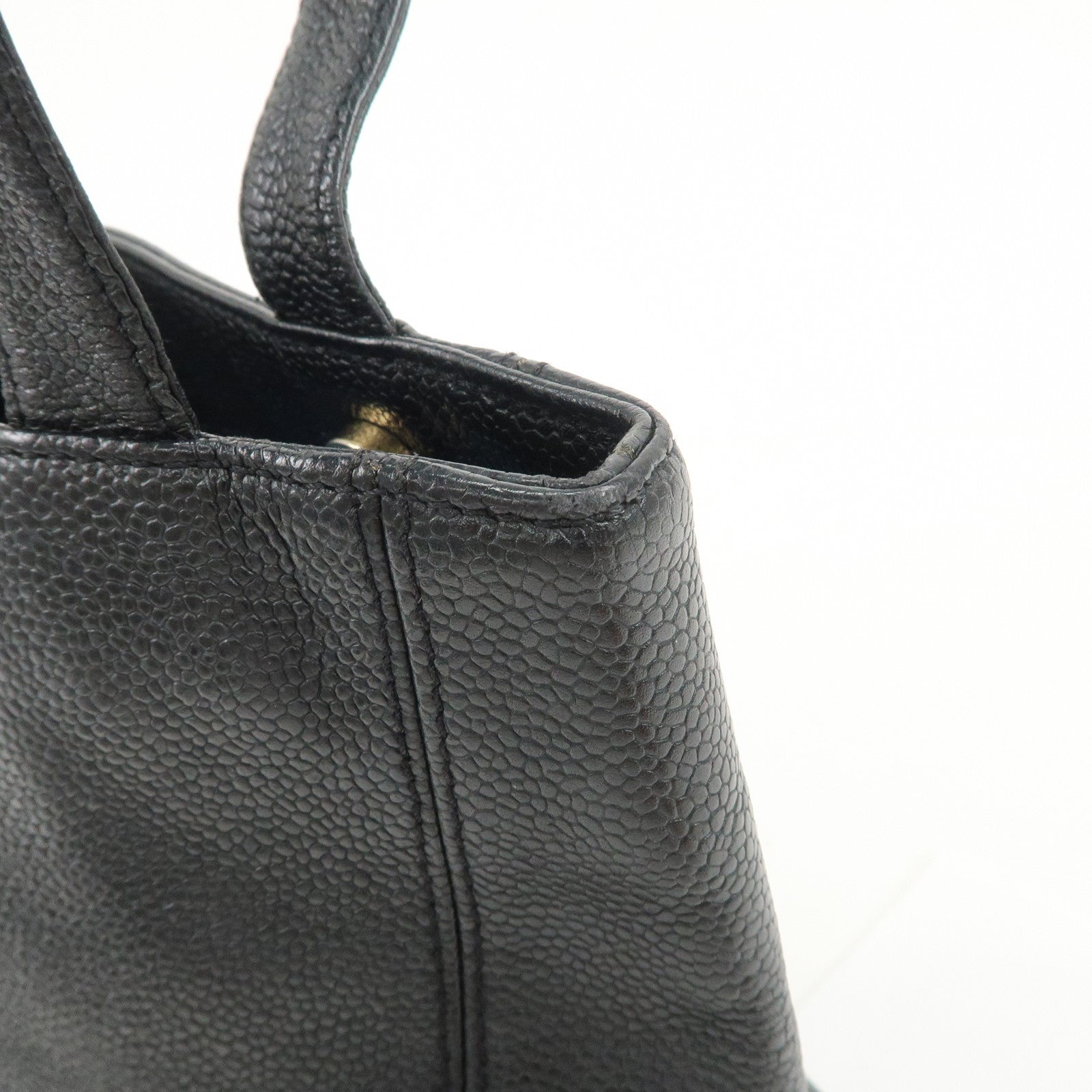 CHANEL COCO Mark Caviarskin Shoulder Bag Tote Bag Hand Bag Black
