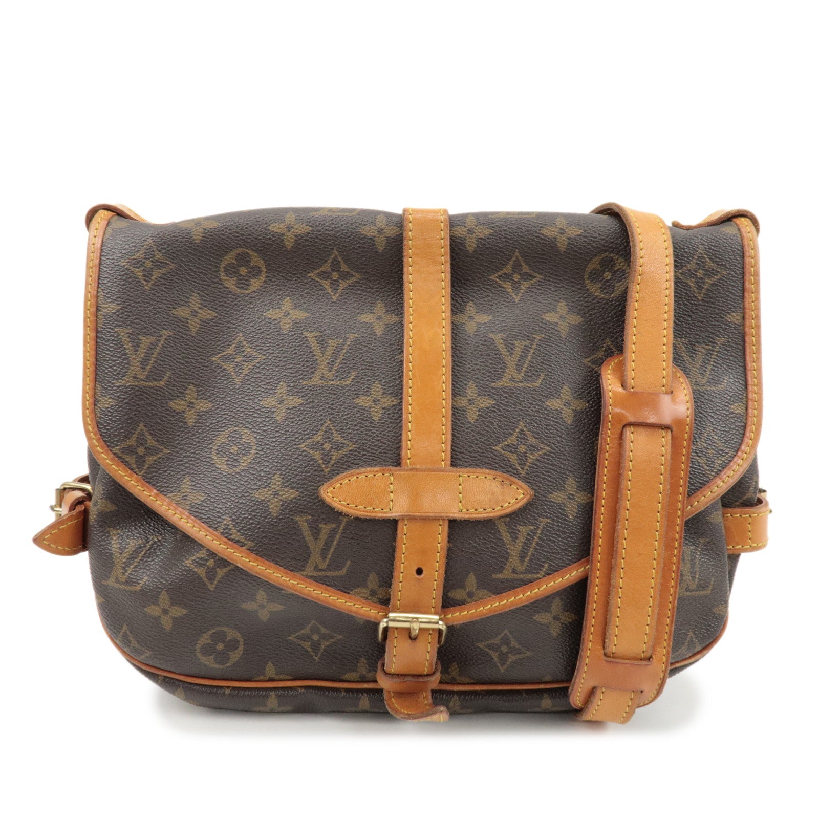 Louis Vuitton Monogram Saumur 30 Shoulder Bag Brown M42256 Used