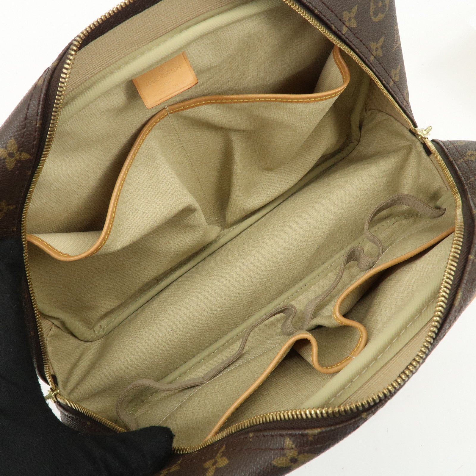 Louis Vuitton Monogram Deauville Hand Bag Brown M47270 Used