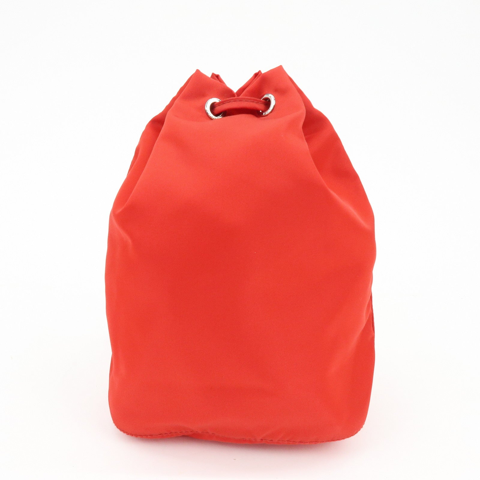 PRADA Triangle Logo Nylon Saffiano Leather Cosmetic Pouch 1NA369